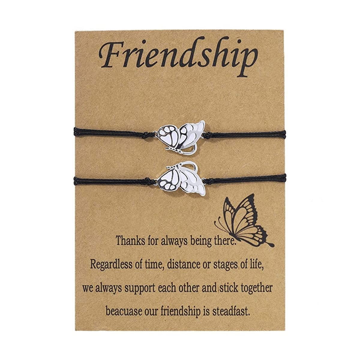 Best Friendship Bracelets for Women - Long Distance Matching Couple Bracelets with Butterfly Charm, Promise Gifts for Best Friends Birthday | Perfect for Anniversaries, Valentine's Day & Sister Gifts