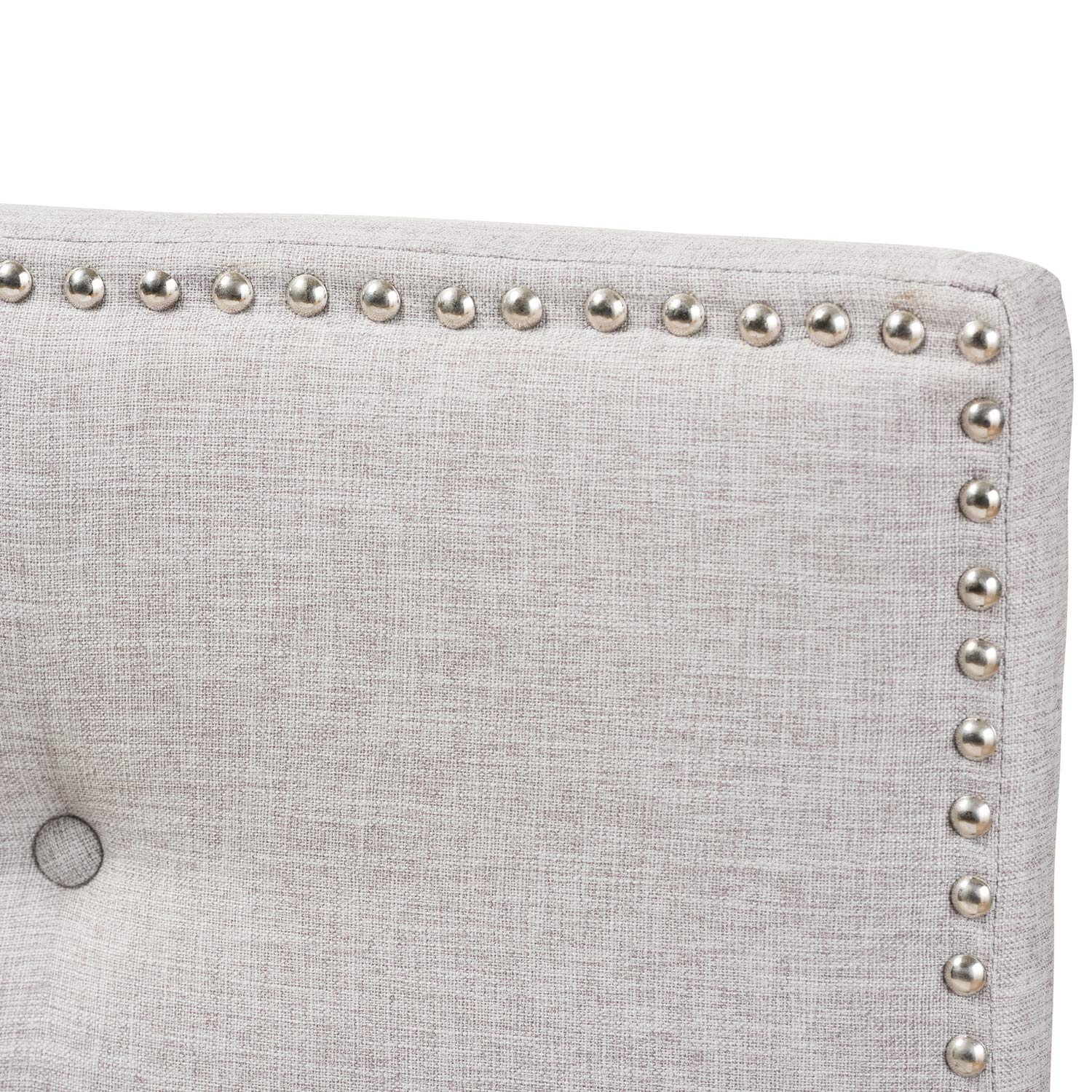 Baxton Studio Windsor Modern Grey Beige Fabric Upholstered Queen Size Headboard - 100% Polyester Foam Padding - Contemporary Bedroom Decor for Master Bedroom & Guest Room