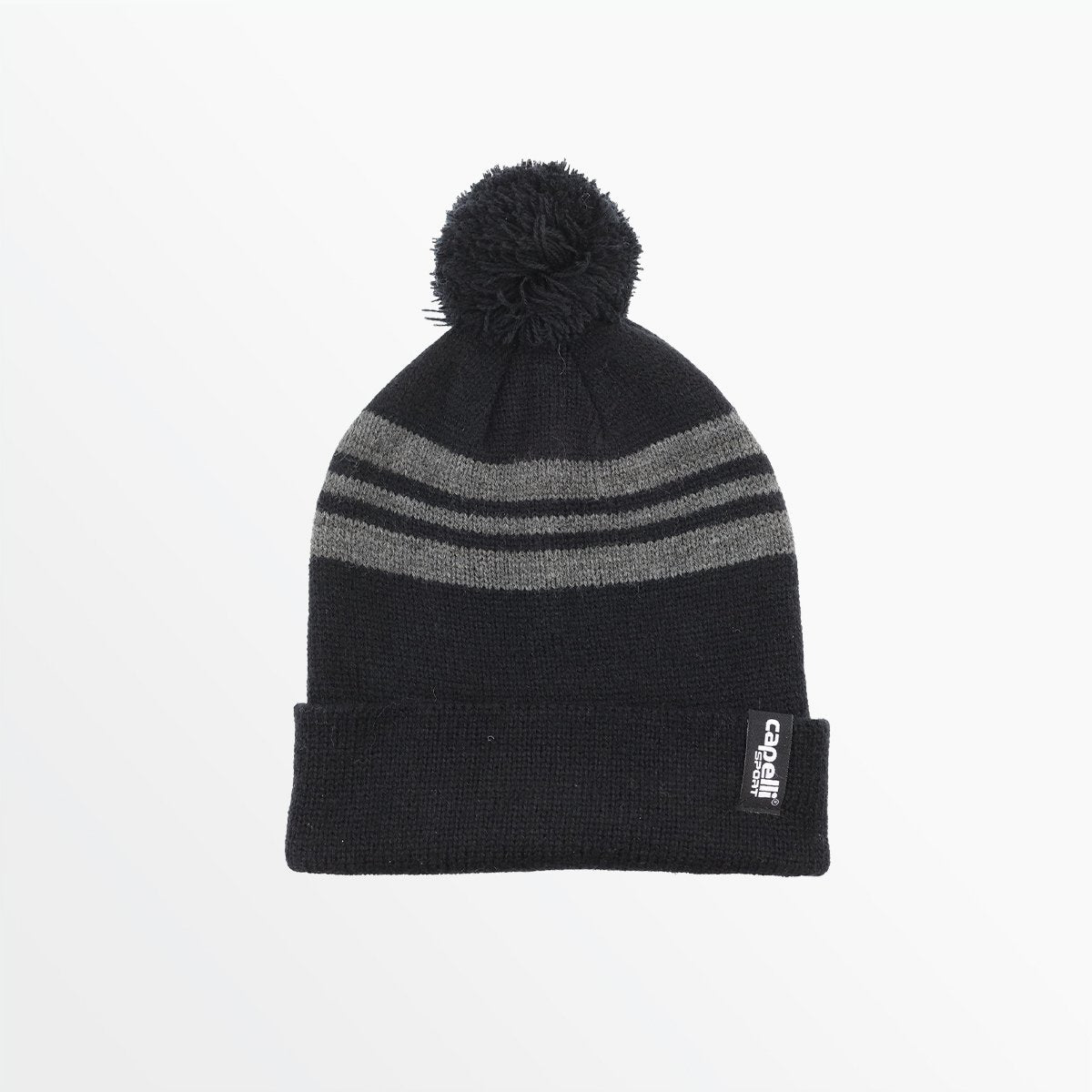 Youth Striped Pom Beanie - Soft Knit Winter Hat for Boys & Girls - Perfect for Cold Weather, Outdoor Activities & Fashion Accessories