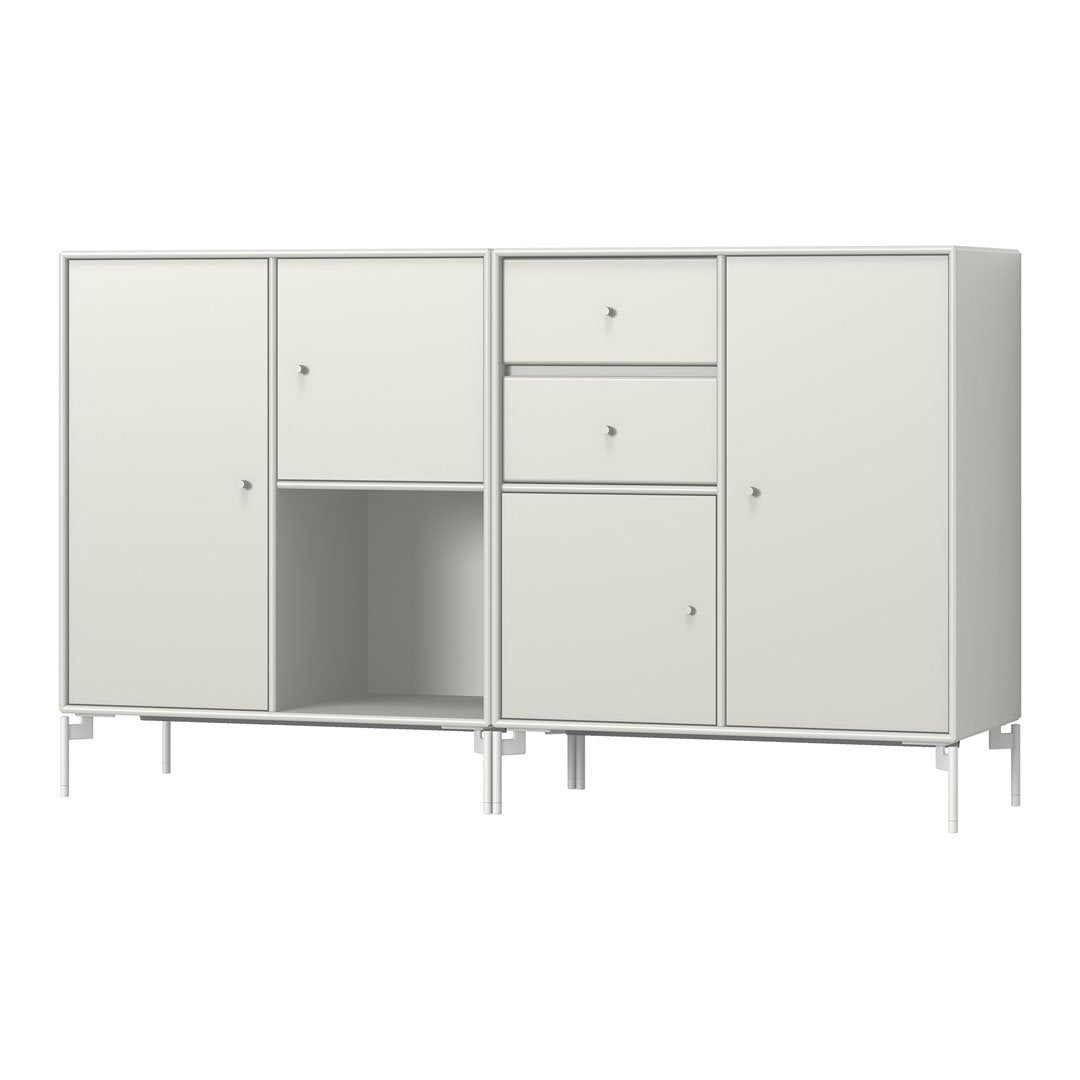 Modern Couple Sideboard with Sturdy Wooden Legs - Stylish Storage Cabinet for Living Room, Bedroom, or Entryway