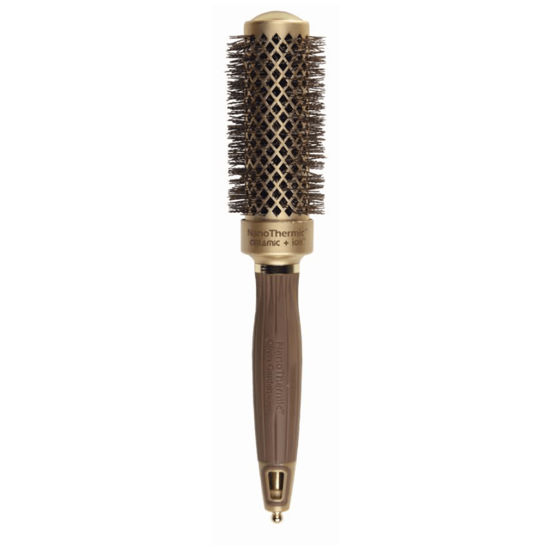 NanoThermic Ceramic + Ion Round Hair Brush for Smoothing & Styling - Perfect for Salon, Home Use & Travel