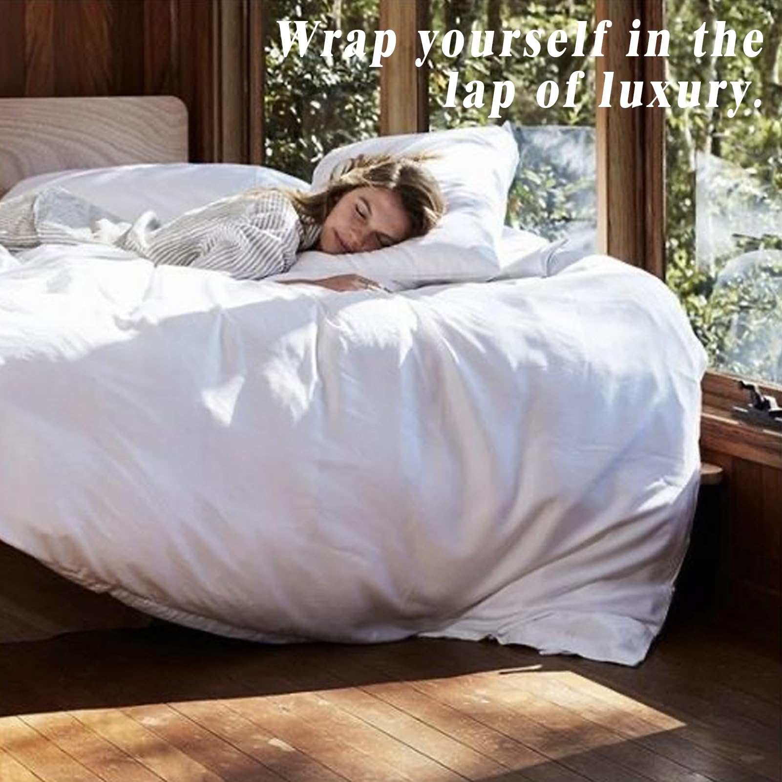 100% Cooling Bamboo Rayon Duvet Cover Queen Size - Moisture Wicking, Breathable & Soft Comforter Cover with Zipper Closure & Corner Ties for Hot Sleepers - Perfect for Summer Nights & Warm Climates (Queen, Blue)
