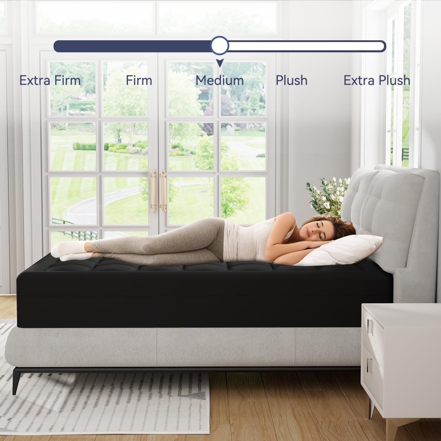 ELEMUSE 3-Inch Dual Layer Memory Foam Mattress Topper for Twin Bed - 2-Inch Cooling Gel Memory Foam with 1-Inch Down Alternative Pillowtop | Breathable Cooling Cover | Soft Support for Back Pain Relief | Perfect for Hot Sleepers & Guest Rooms - Black