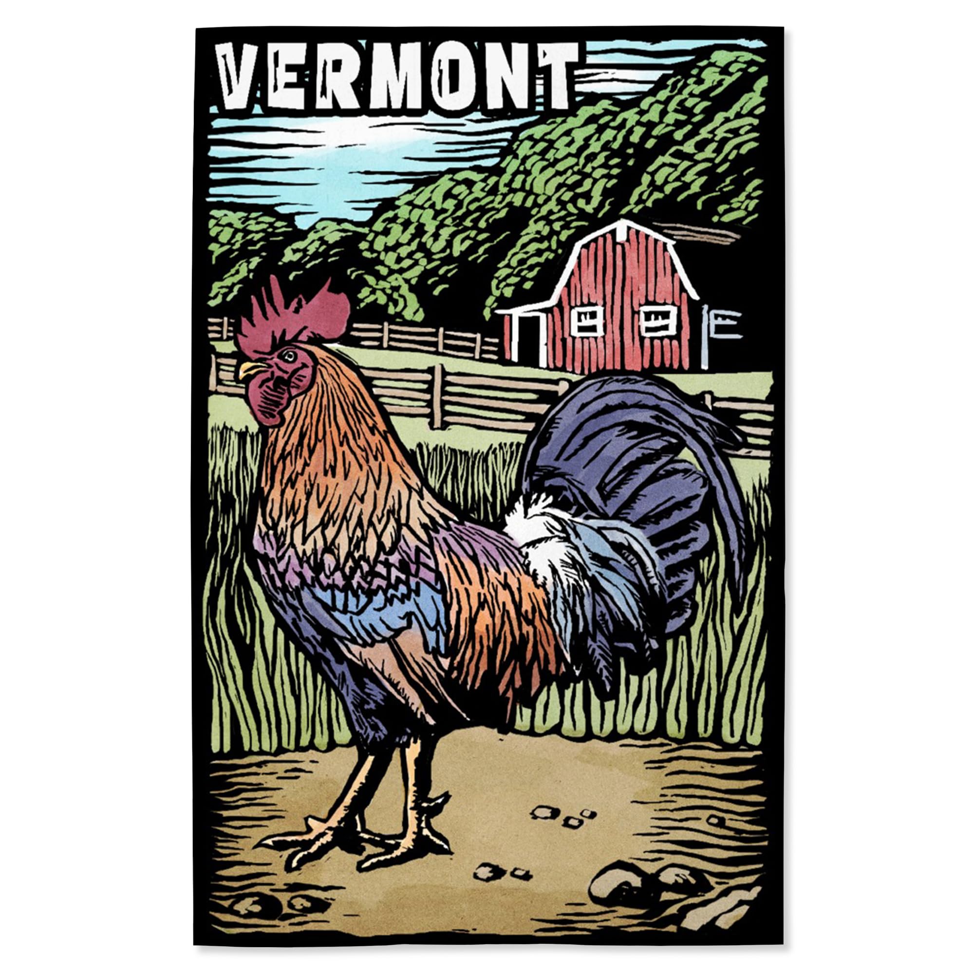 Lantern Press 16x24 Inch Giclee Print - Vermont Rooster Scratchboard Art - Premium Wall Decor for Home, Office & Cabin