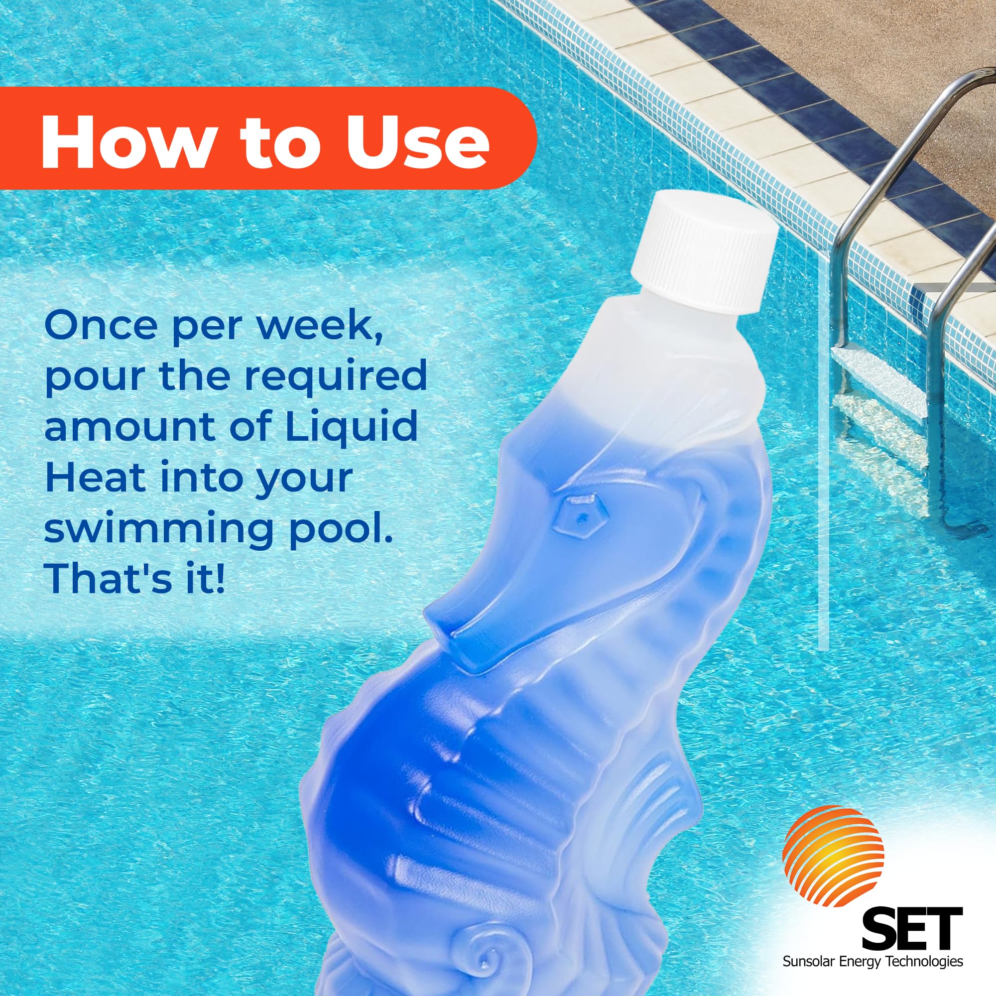 Tropical Fish Liquid Solar Blanket - Heat Retention & Evaporation Control for Pools - 310mL (Pack of 3) | Solar Pool Cover Alternative for Energy Savings & Water Conservation | Ideal for Backyard, Inground & Above Ground Pools