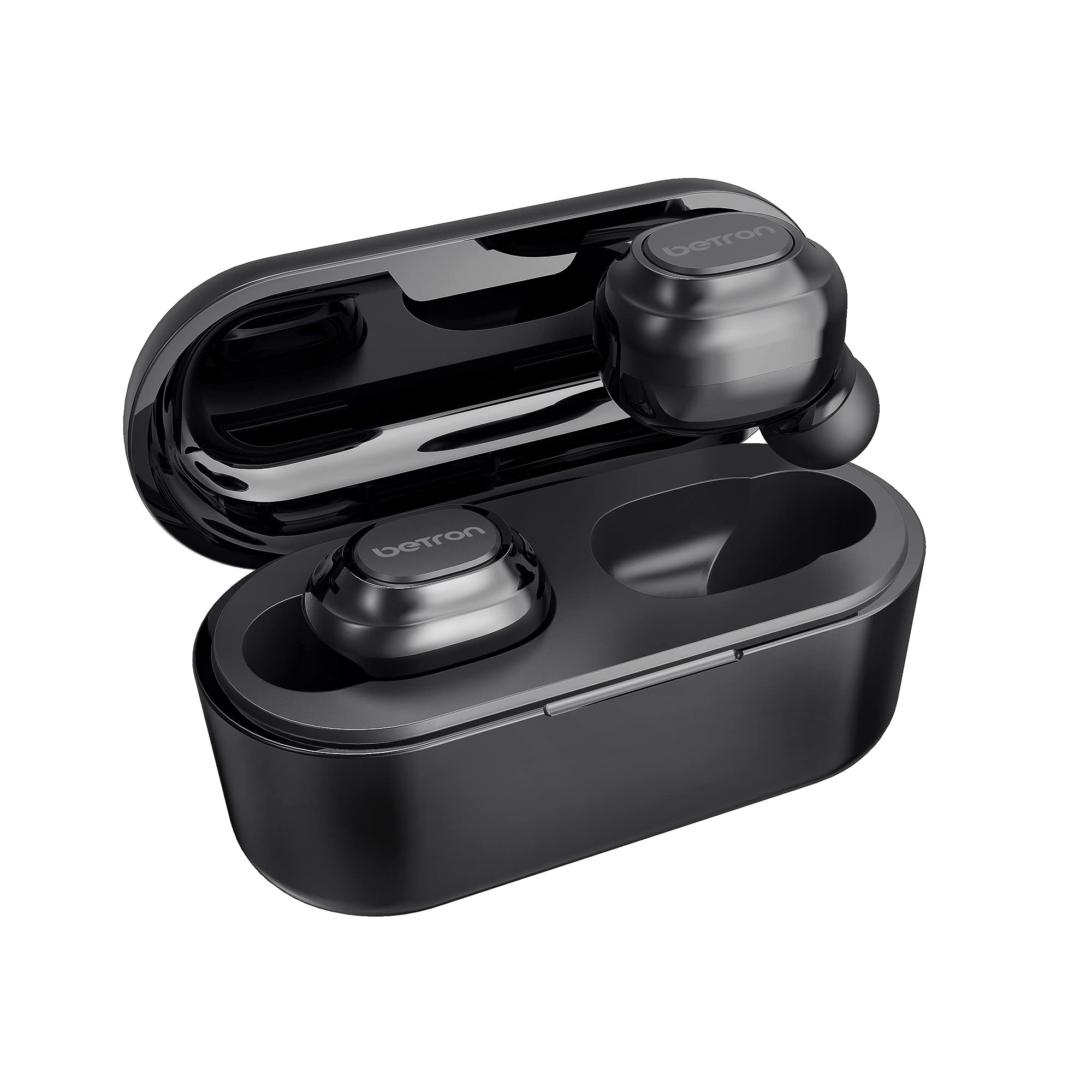 Betron BGM20 Wireless Bluetooth Earbuds with Microphone, Deep Bass In-Ear Headphones for iPhone, iPad, Android Smartphones & Tablets - Perfect for Gym, Running, Commuting & Workouts