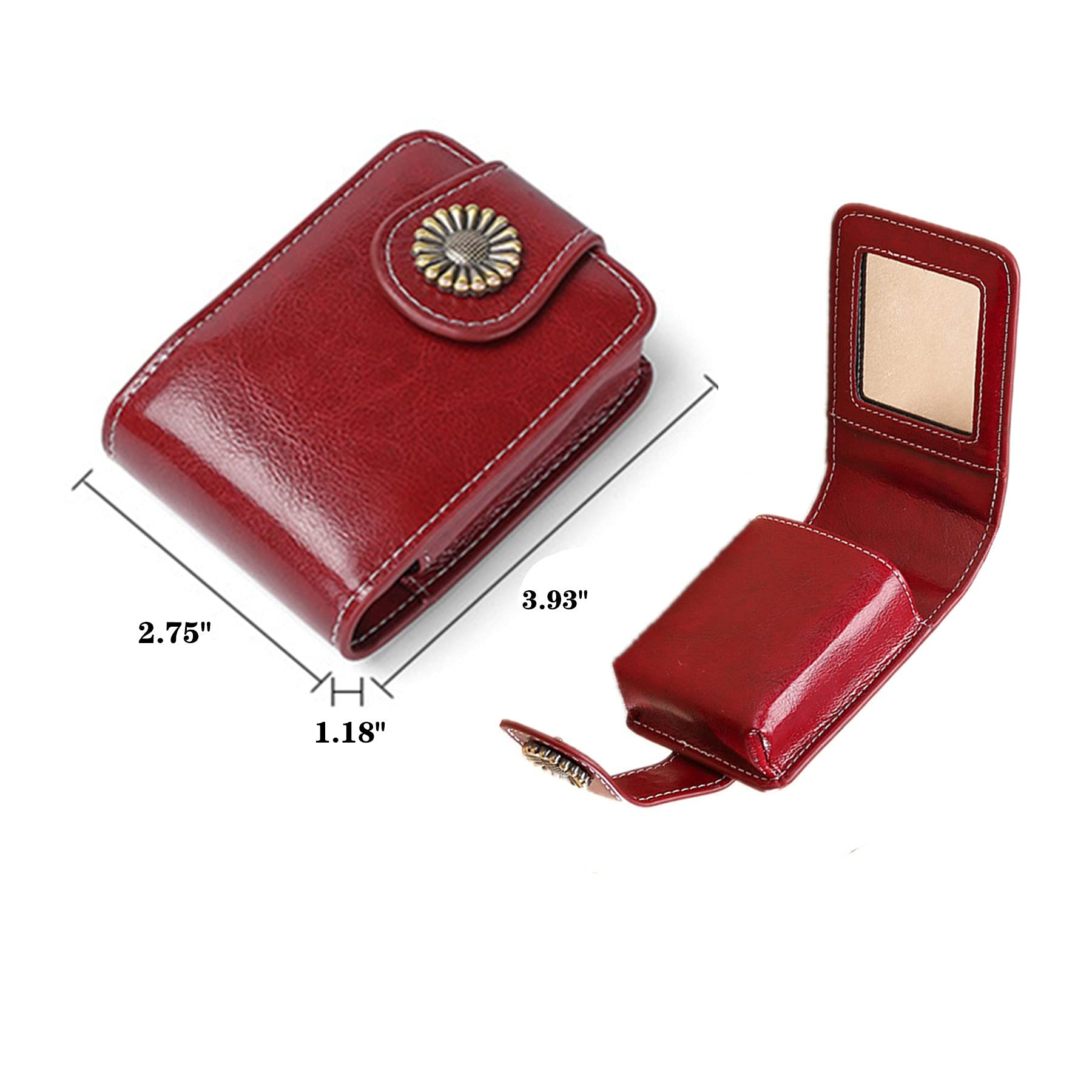 Classic Elegant Lipstick Holder with Mirror - Compact Travel Makeup Case for Purse, Holds 2 Lipsticks or Lip Gloss (Peacock Blue) | Perfect for On-the-Go Touchups & Cosmetic Organization