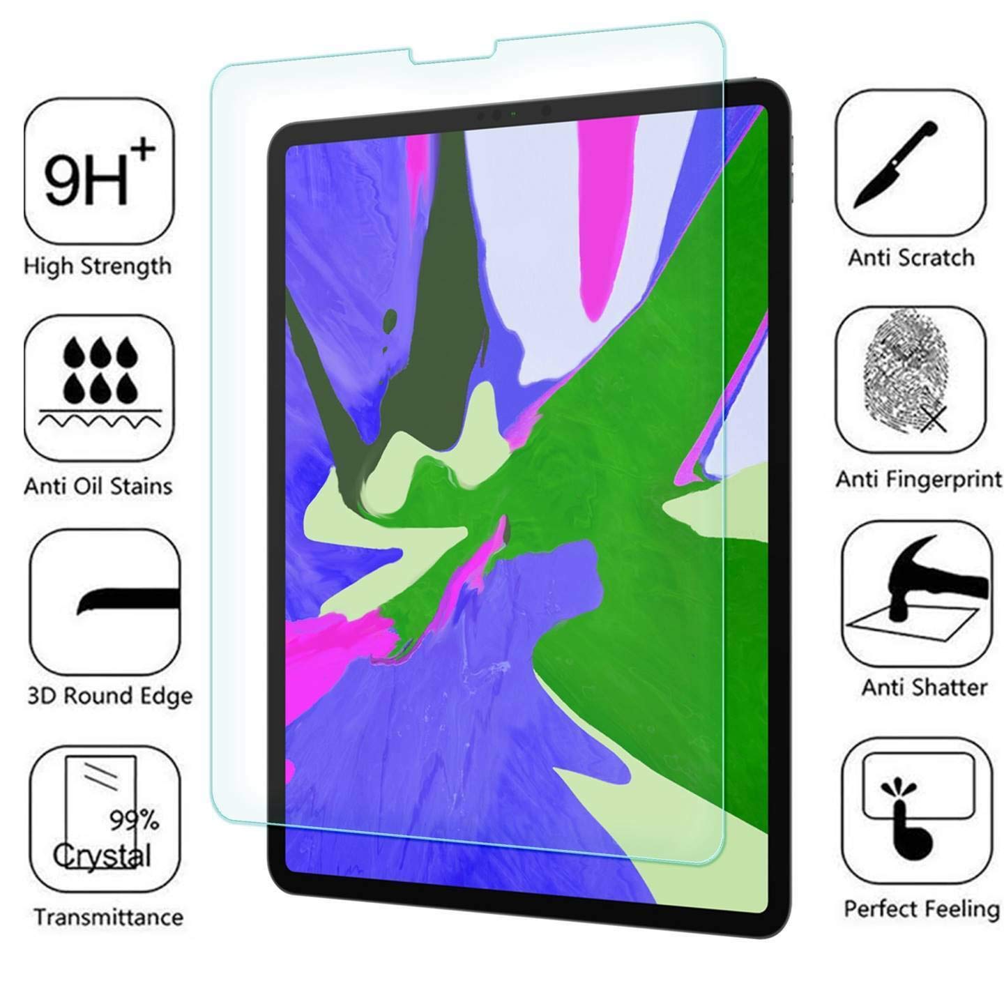 2-Pack BISENTEK Tempered Glass Screen Protector for iPad Pro 11 (2018/2020/2021) & iPad Air 4 (2020) - Anti-Scratch, Anti-Shock, Shatterproof with Lifetime Protection - Perfect for Work, Study & Entertainment