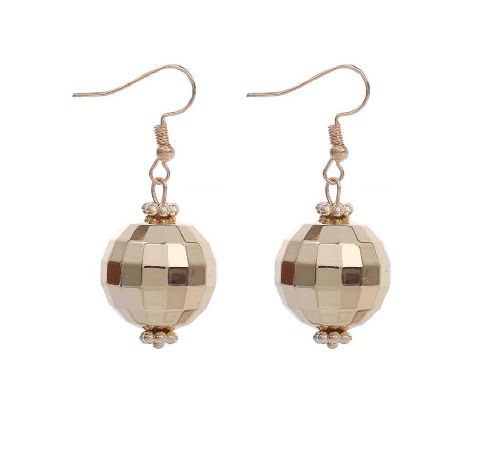 70's Disco Ball Earrings 24mm - Punk Retro Dangle Earrings for Women & Girls - Perfect for Parties, Concerts & Vintage Fashion Accessories