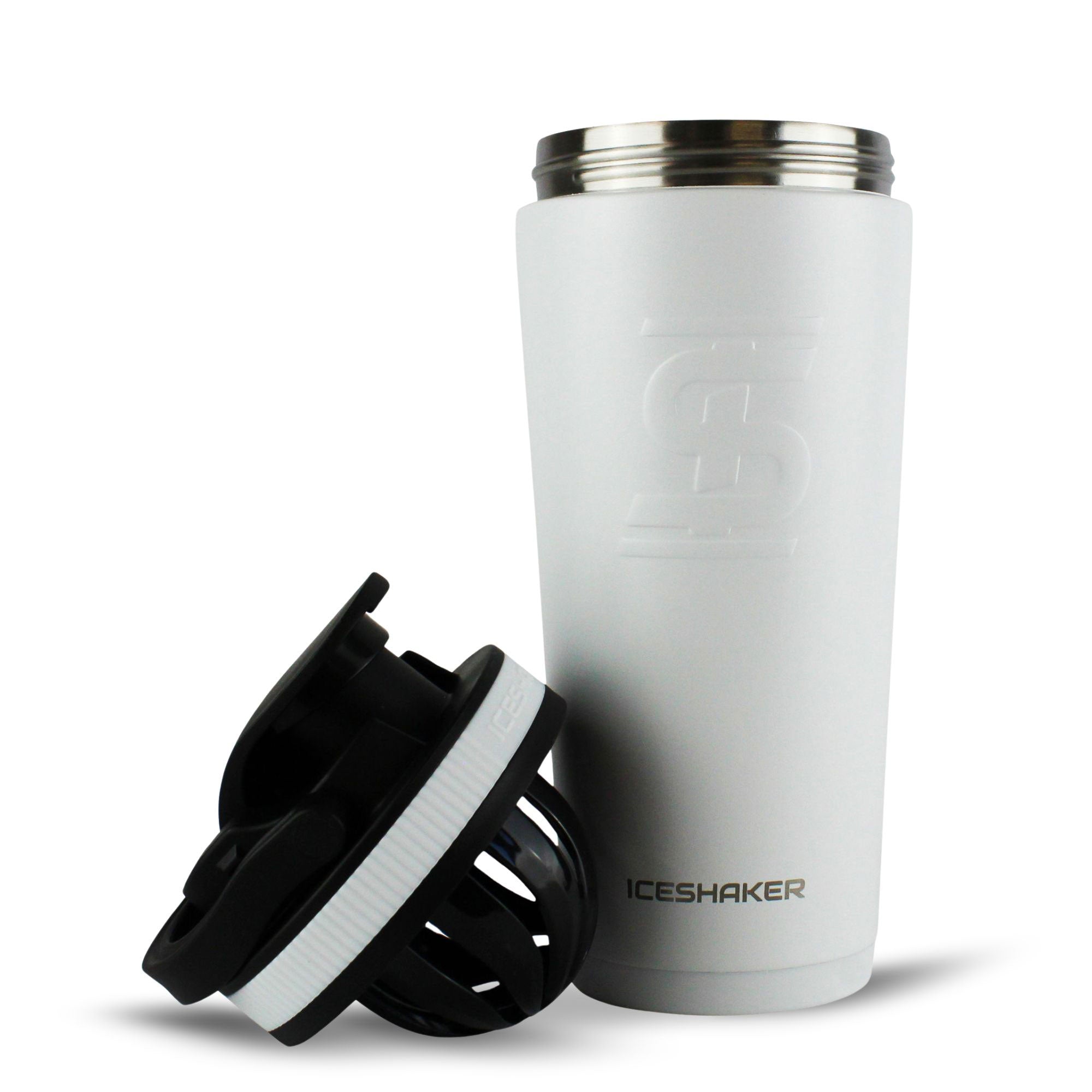 Official Carolina Panthers 26oz Insulated Stainless Steel Water Bottle & Protein Shaker - Perfect for Gym, Workouts & Tailgating - White