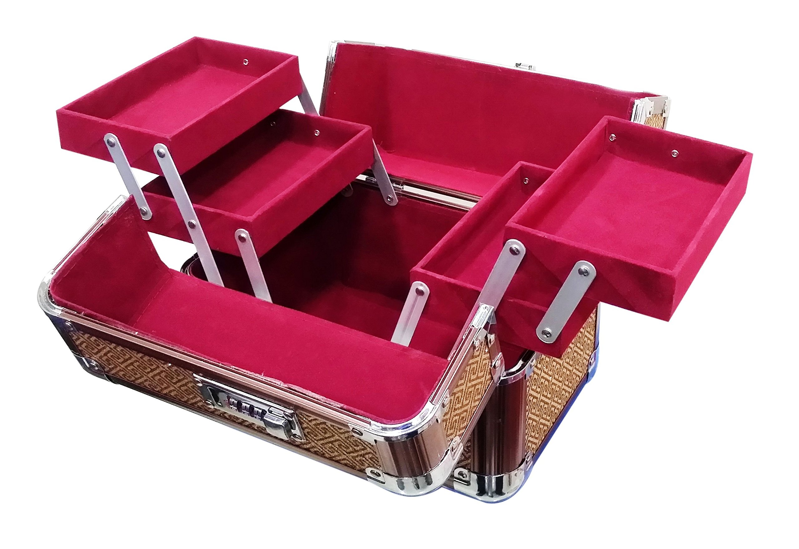 Pride Aline Cosmetic Makeup Box - Professional Makeup Organizer with Mirror | Perfect for Travel, Home Vanity & Salon Use