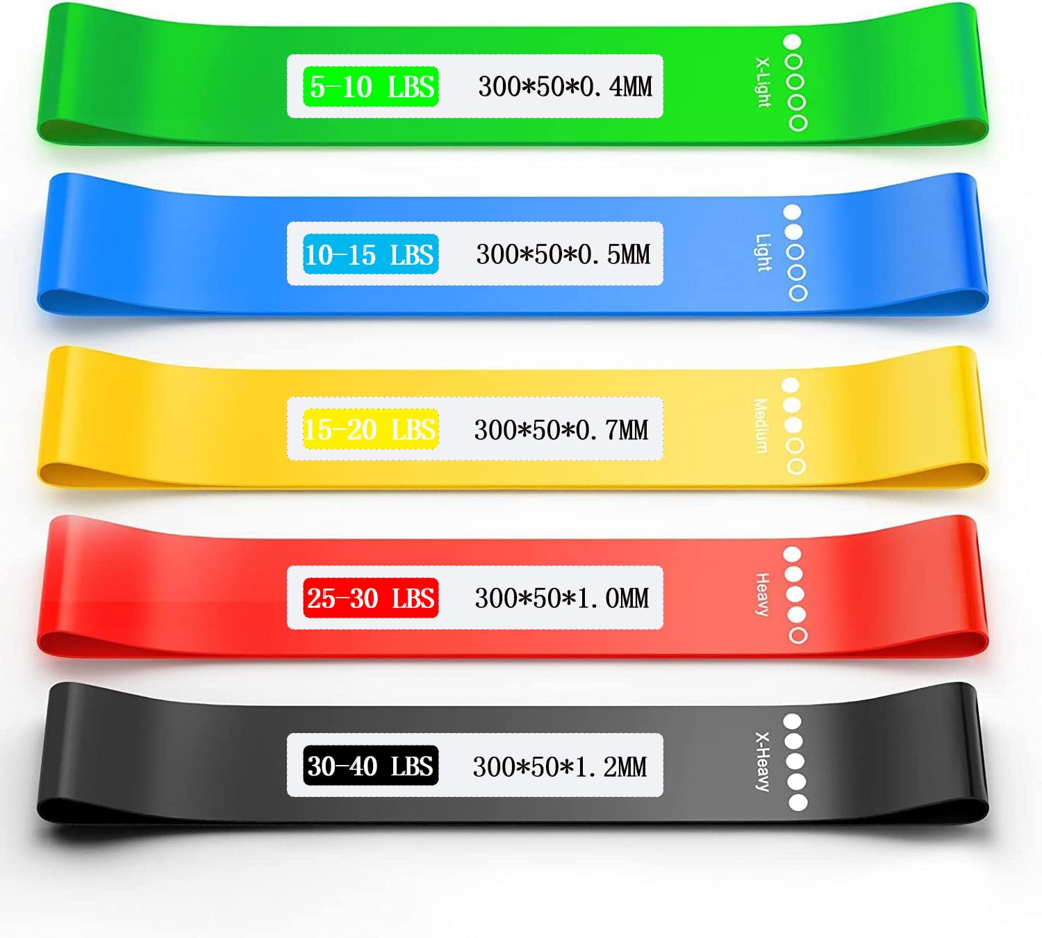 Premium Resistance Bands Set for Workouts - 5 Level Exercise Bands for Strength Training, Yoga, Pilates & Home Gym Fitness | Ideal for Muscle Toning, Physical Therapy & Full Body Workouts