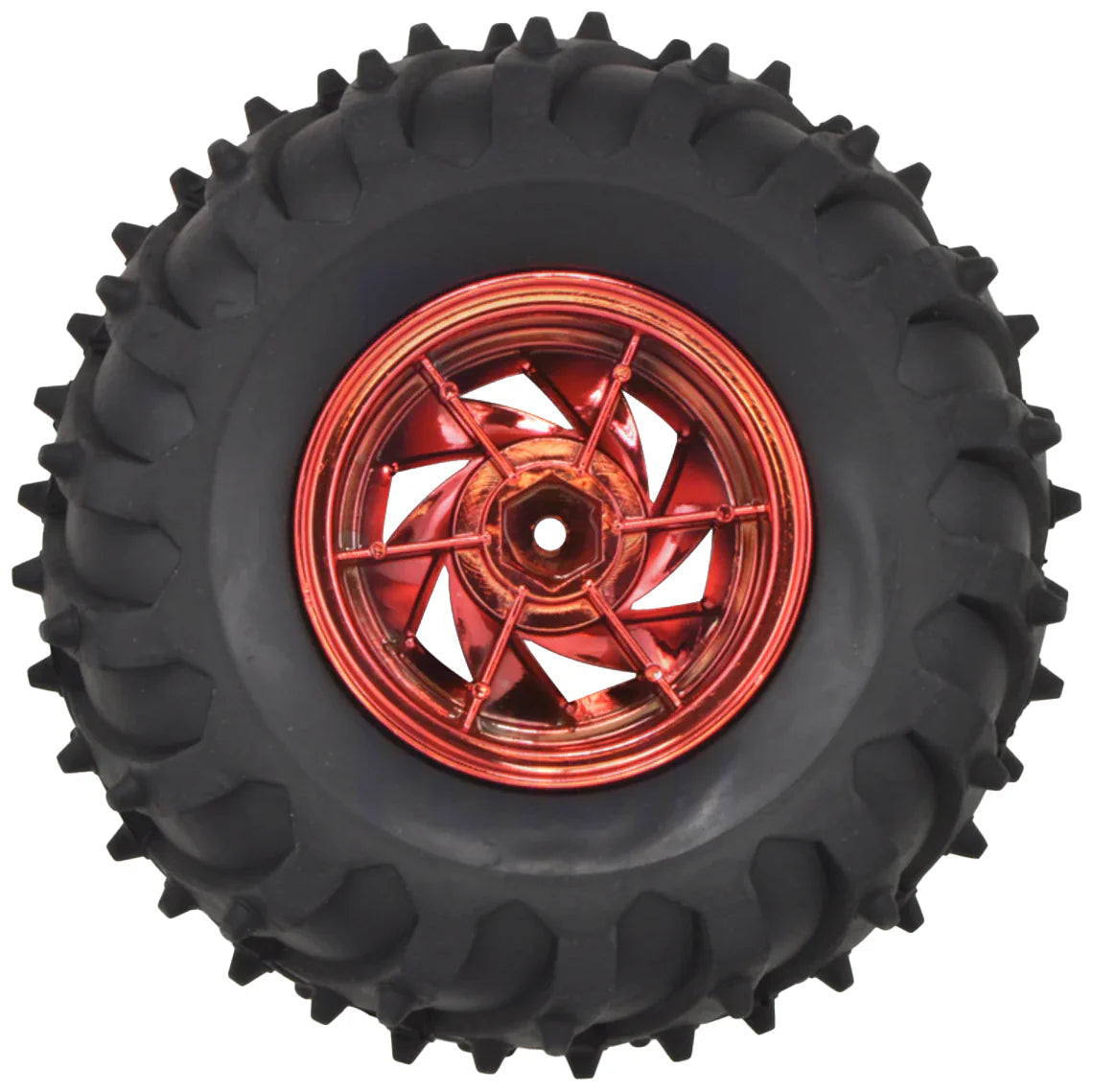 Dagu 120mm Spiked Rubber Wheel for RC Cars & Robotics - 60mm Width, 4mm Axle (RS003CS) - Perfect for Off-Road RC Vehicles, Robot Combat & DIY Projects