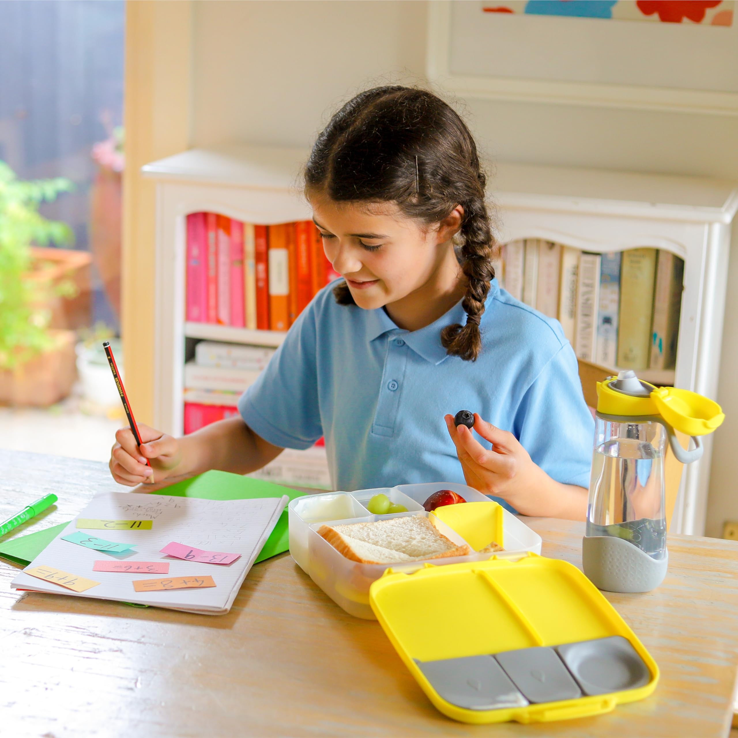 Bento Lunch Box for Kids - Large 8.5 Cup Capacity with 4 Compartments (2 Leak-Proof), Removable Divider & Gel Pack | Perfect for School, Picnics & Travel | Ideal for Big Eaters Age 3+ | Durable Kids Lunch Container