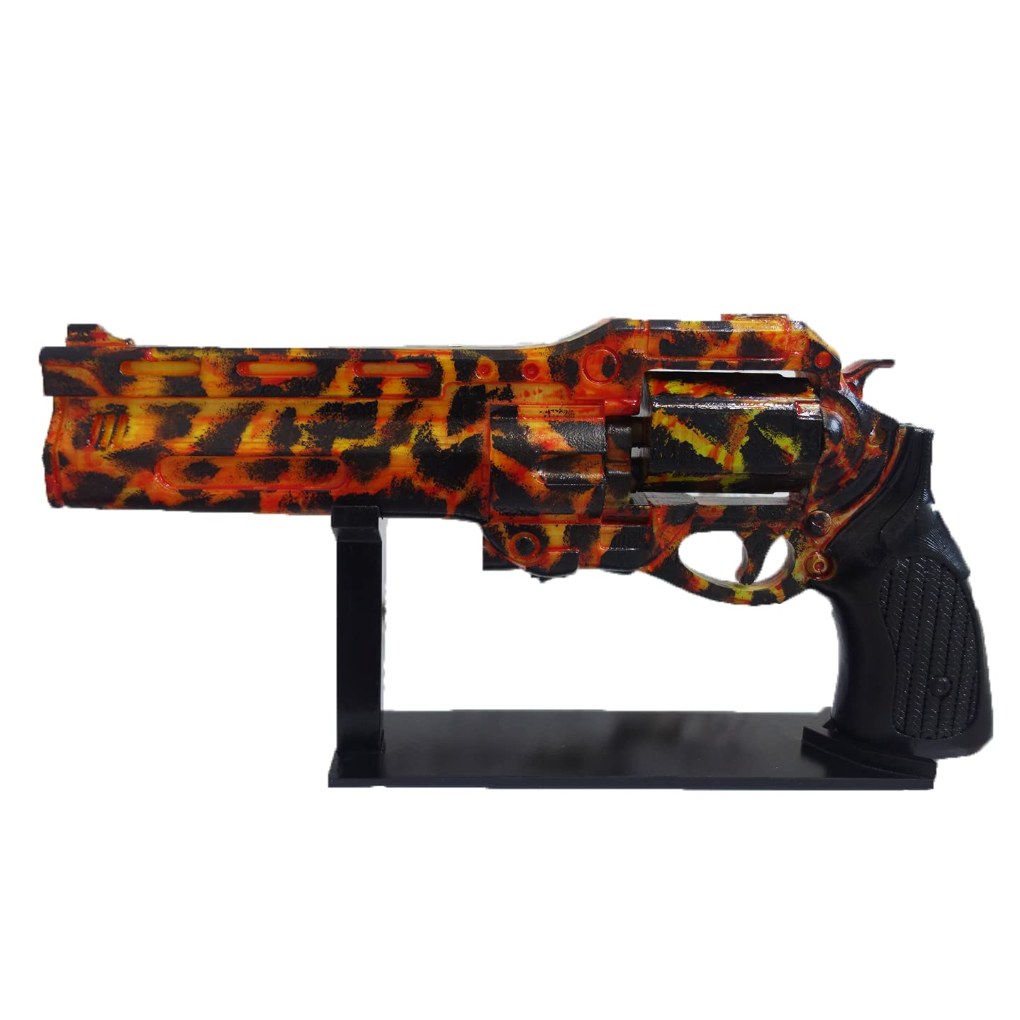 Gunslinger Golden Gun LED Hand Cannon with Stand - Free Wall Banner Included | Perfect for Cosplay, Collectibles, and Home Decor