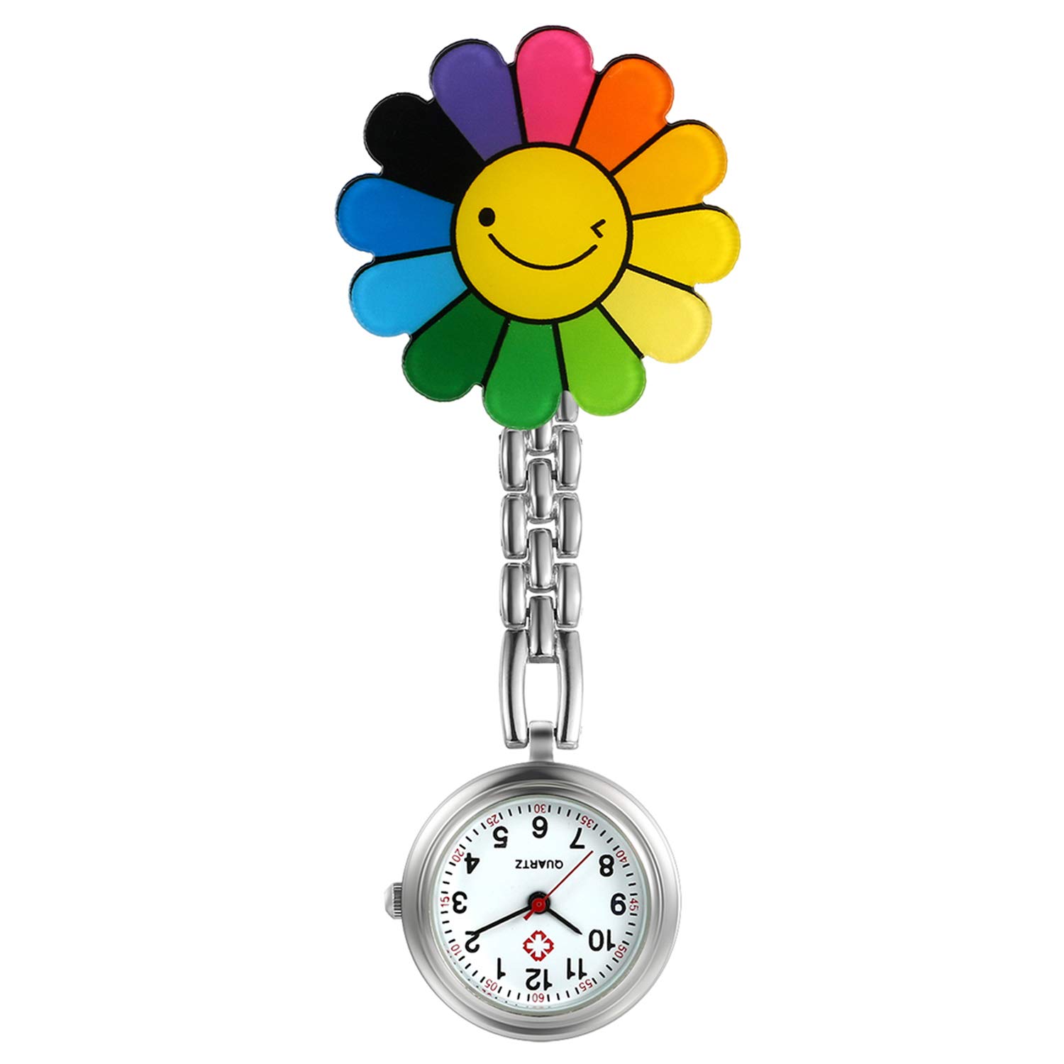 Avaner Stainless Steel Nurse Watch - Analog Quartz Clip-On Fob Watch with Hanging Lapel Chain | Perfect for Medical Professionals, Students & Vintage Style Lovers
