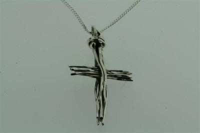 Organic Cross Pendant Necklace - 55cm Stainless Steel Chain for Women & Men - Perfect for Everyday Wear, Gifts & Religious Occasions