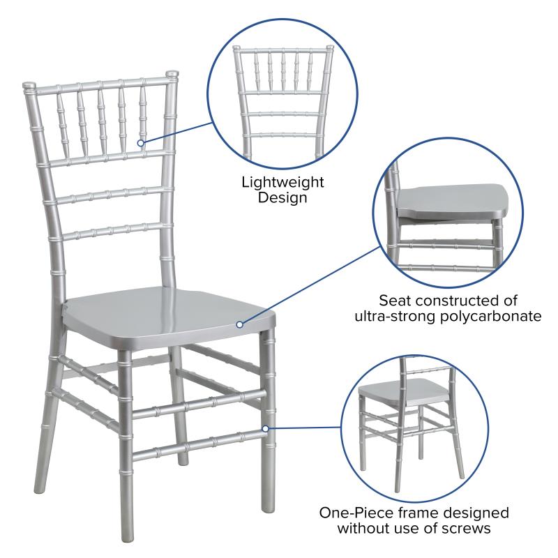 Premium FLASH HERCULES Resin Stacking Chiavari Chair - Durable & Lightweight for Weddings, Events, and Banquets