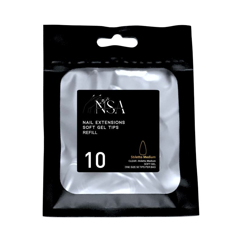 Soft Gel Tips for Nails - 50pcs Refill Pack - Stiletto Shape - Perfect for Salon, DIY Manicures & Nail Extensions