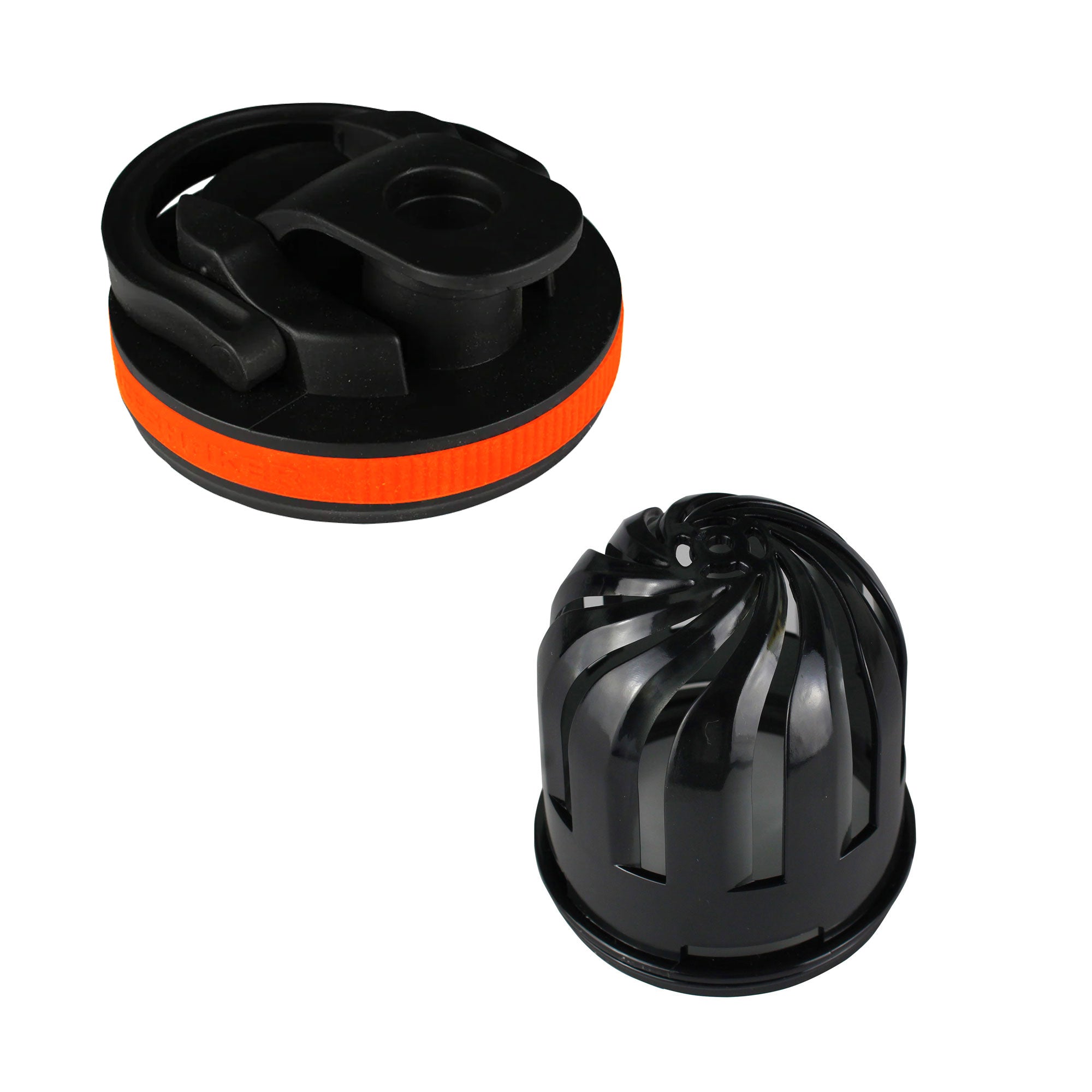 Black Lid with Orange Band