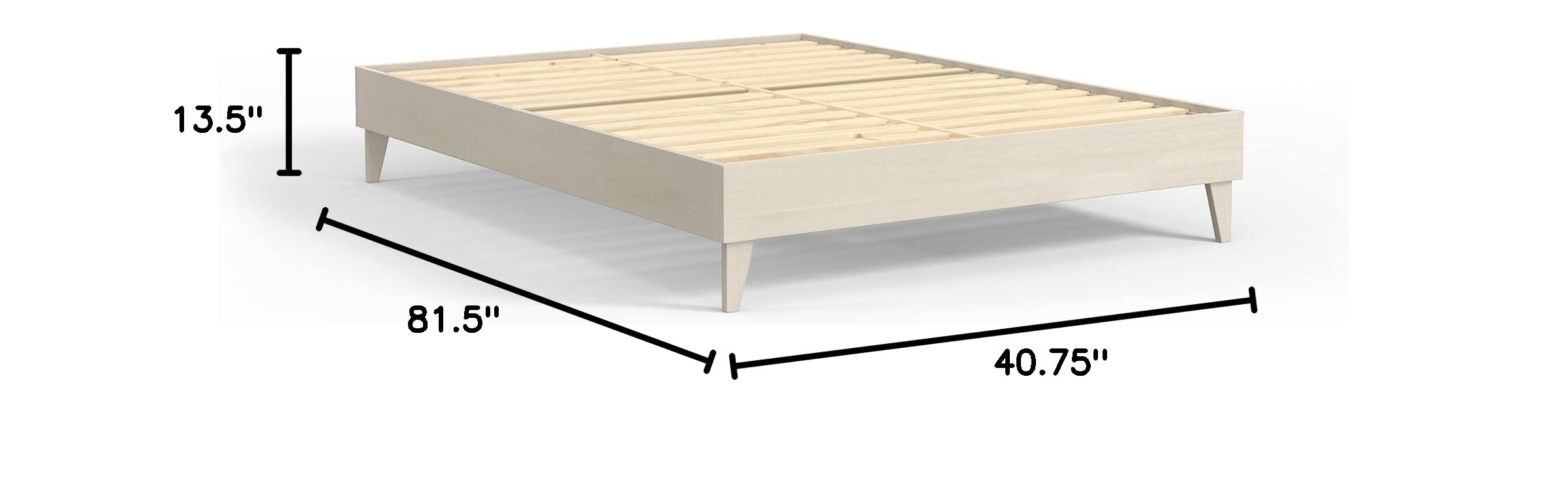 Premium Solid Wood Bed Frame - 100% New Zealand Pine - Sturdy Mattress Platform with Reinforced Slats - Easy Assembly Twin XL Size - Perfect for Guest Rooms & Dormitories