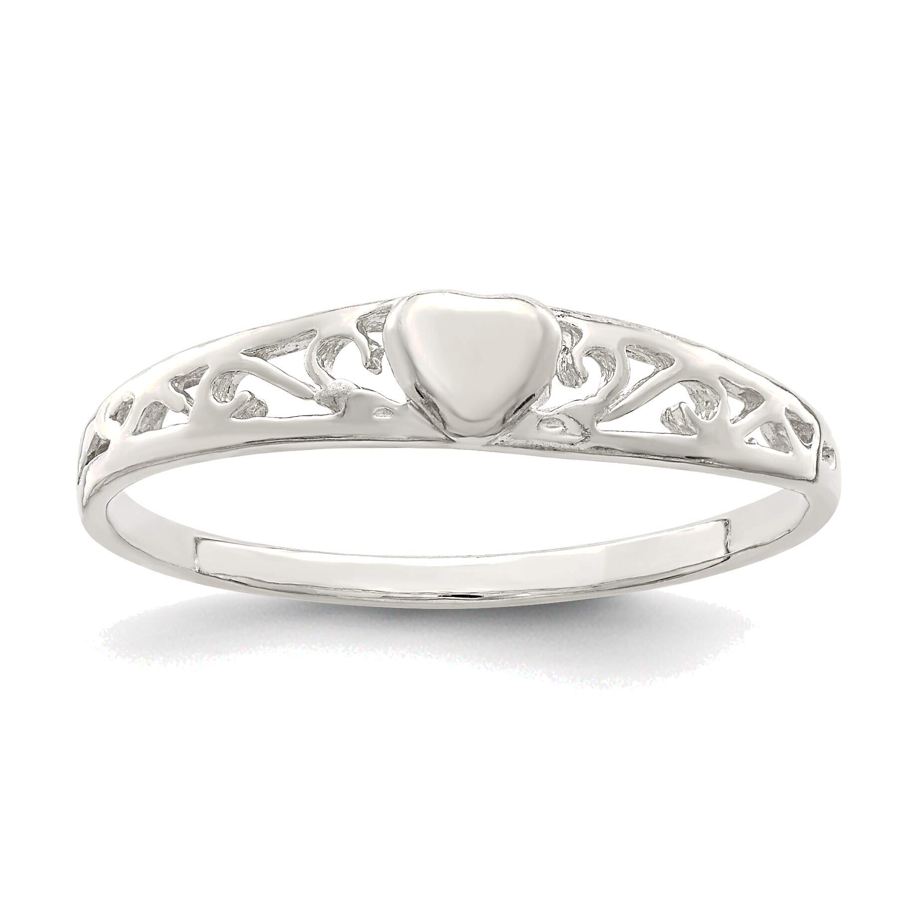 Bonyak Jewelry Solid Sterling Silver Heart Ring for Women - Size 8 | Romantic Gift for Valentine's Day, Anniversary & Everyday Wear