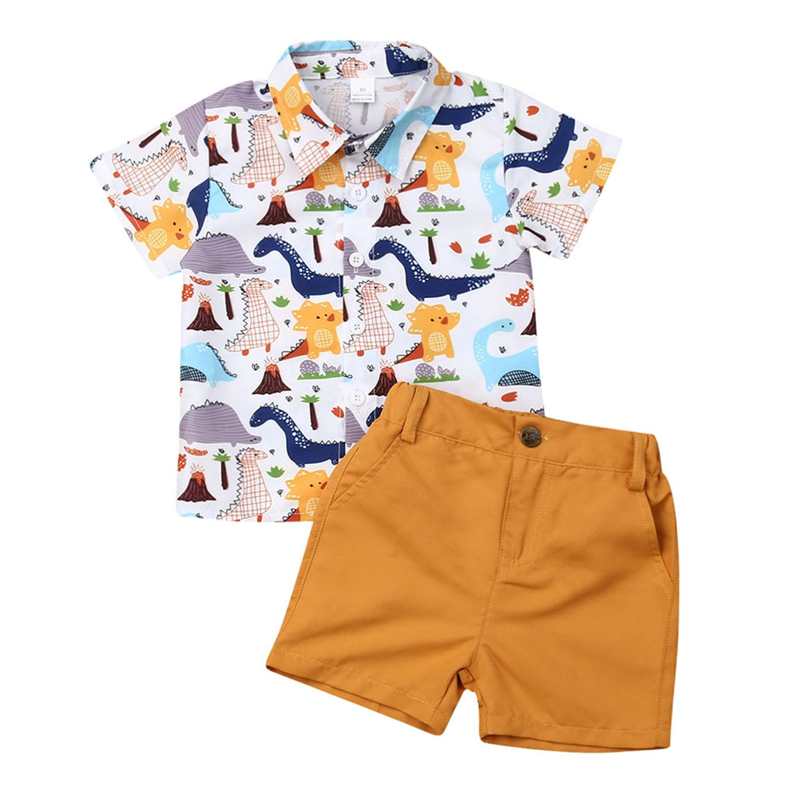 Toddler Boys Summer Suit - Animal Print Shirt & Shorts for Playdates