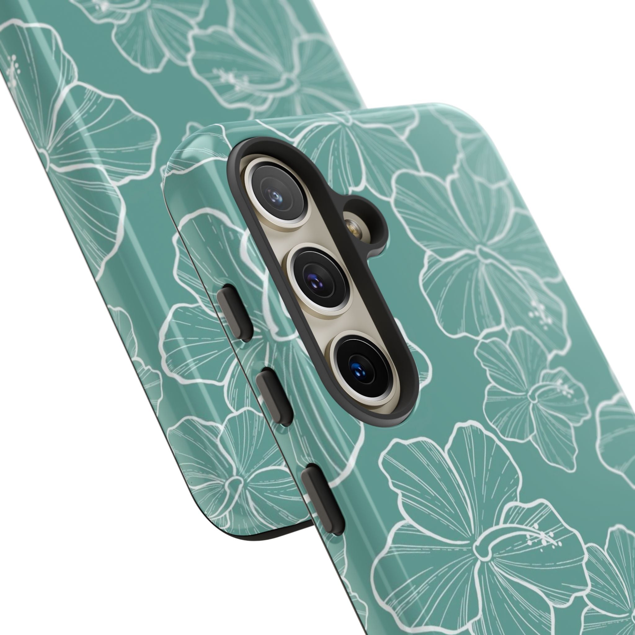 Premium Hibiscus Teal Samsung Galaxy Phone Case - Durable & Stylish Protection for Everyday Use, Work & Travel