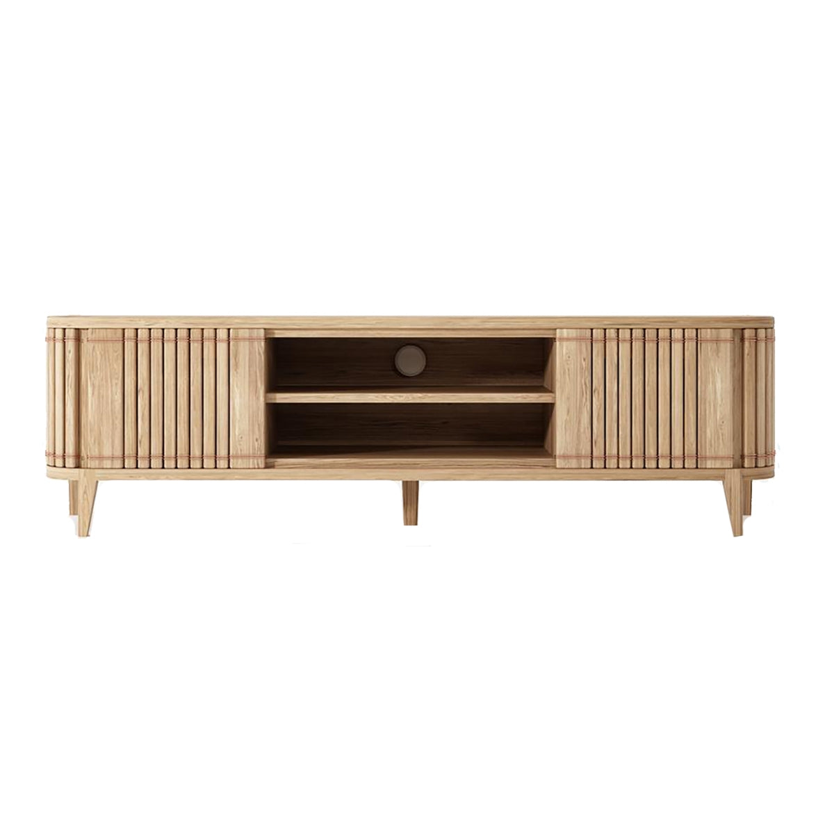 Modern Koppar TV Stand with 2 Doors & Adjustable Shelves - Perfect for Living Room Entertainment Centers & Home Theater Storage