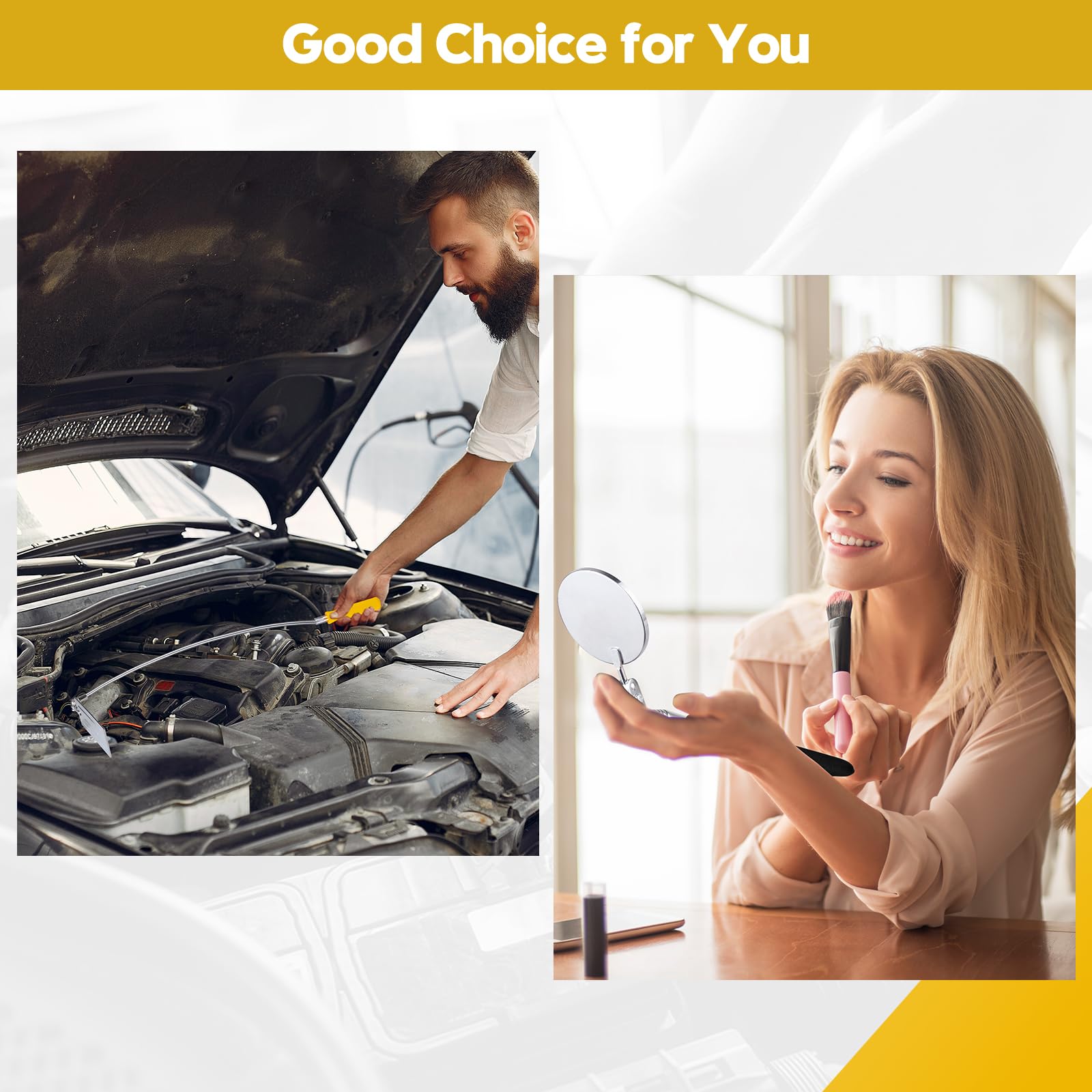 360° Rotating Telescoping Inspection Mirror - Flexible & Retractable Automotive Extension Mirror with Bendable Head for Vehicle Maintenance & Repair - Perfect Gift for Men (Use: Checking Under Cars, Inspecting Engine Parts, Home DIY Projects)