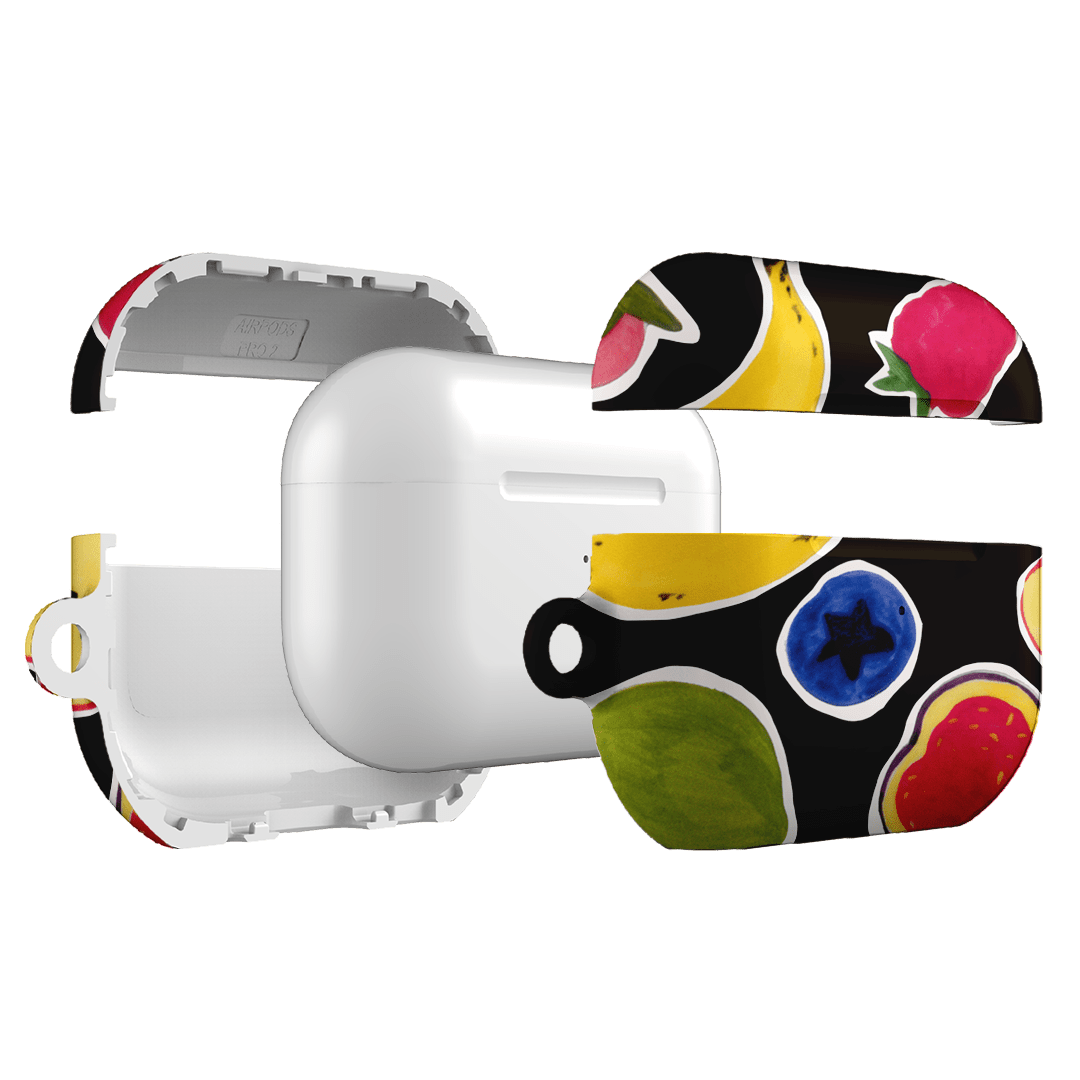 Premium AirPods Pro Case with Fun Fruit Stickers - Cute & Protective Cover for Apple AirPods Pro - Perfect for School, Work & Travel