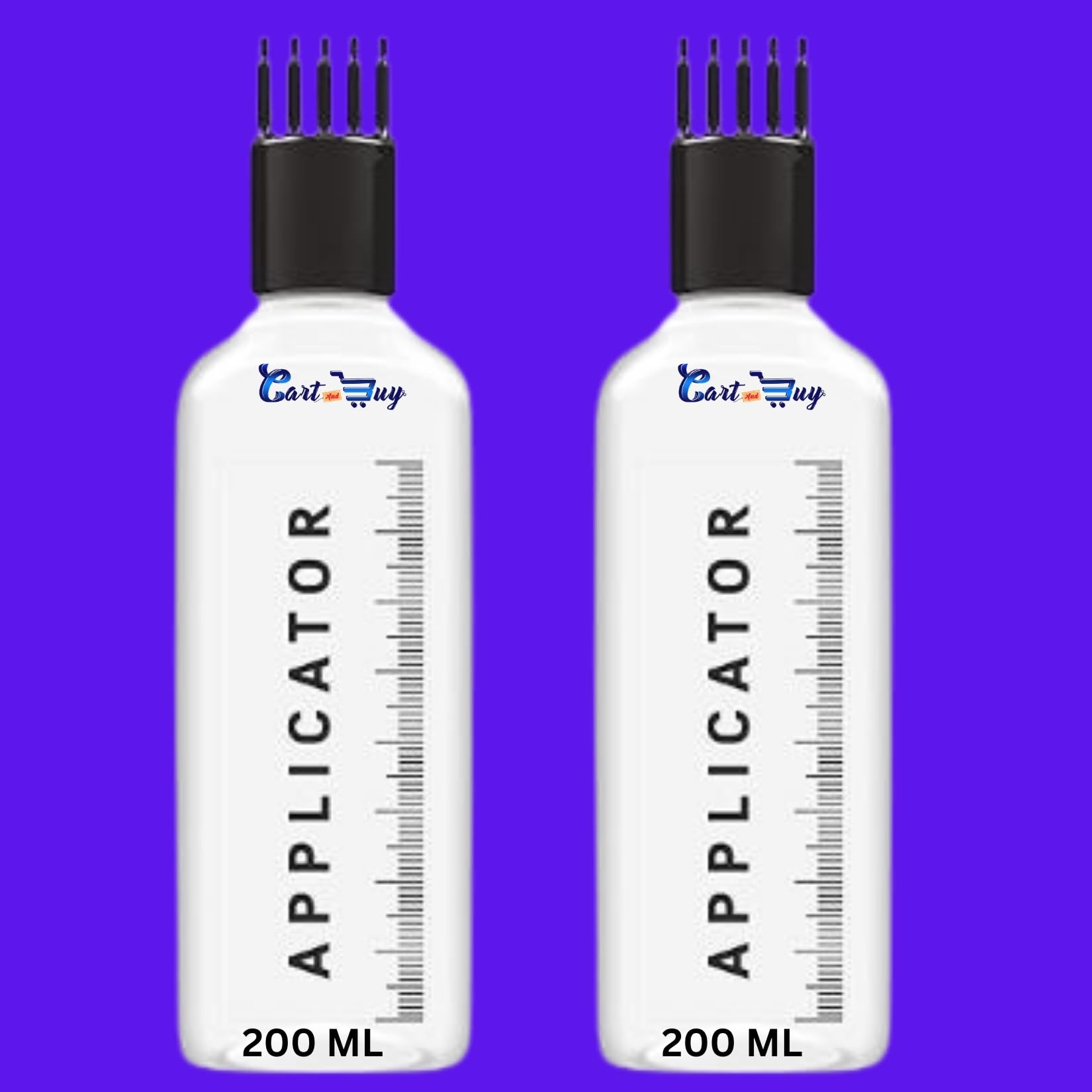 Hair Comb Applicator - 200ml Clear Bottle with Comb Cap for Hair Oil, Shampoo & Medicine Application | Perfect for Hair Treatment, Scalp Care & Home Salon Use
