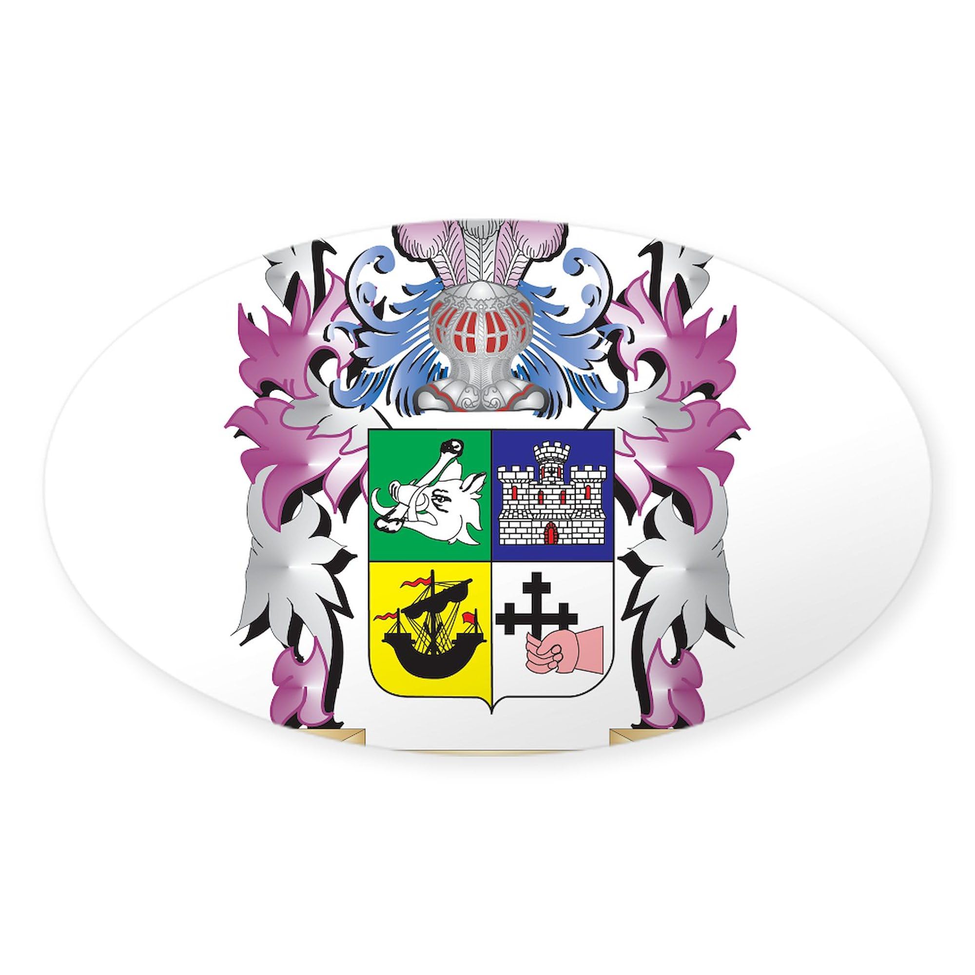 Mackinnon Coat of Arms Family Crest Oval Sticker - Premium Car Bumper Decal for Vehicles, Laptops & Windows | Scottish Clan Heritage Gift for Men & Women