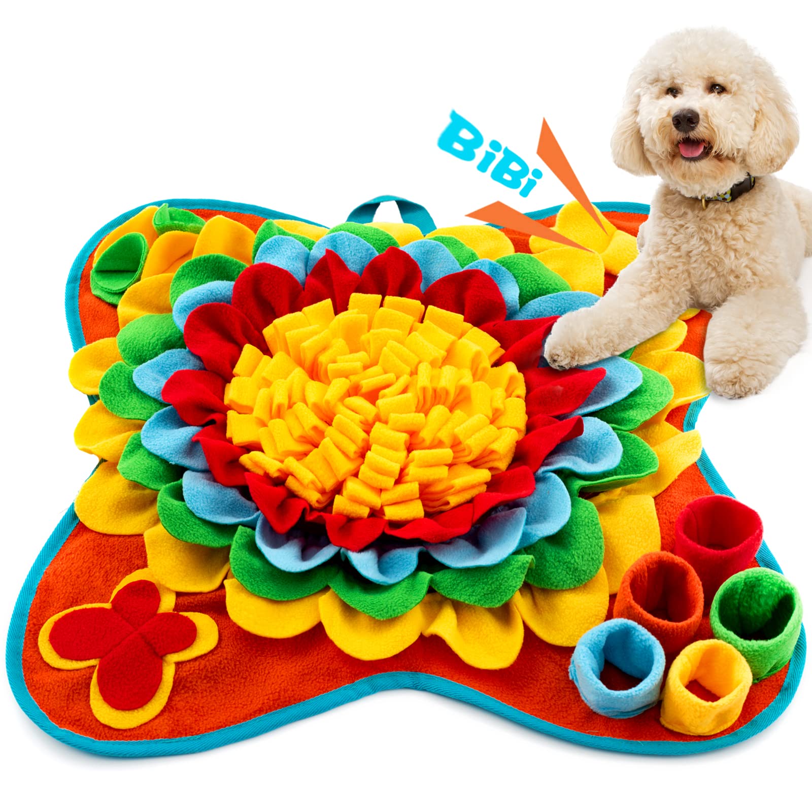 Snuffle Mat for Dogs - Interactive Puzzle Toy for Small & Medium Breeds - Non-Slip, Durable Pet Feeding Mat Encourages Natural Foraging - Portable Treat Dispenser (Blue) - Perfect for Mealtime Enrichment & Slow Feeding