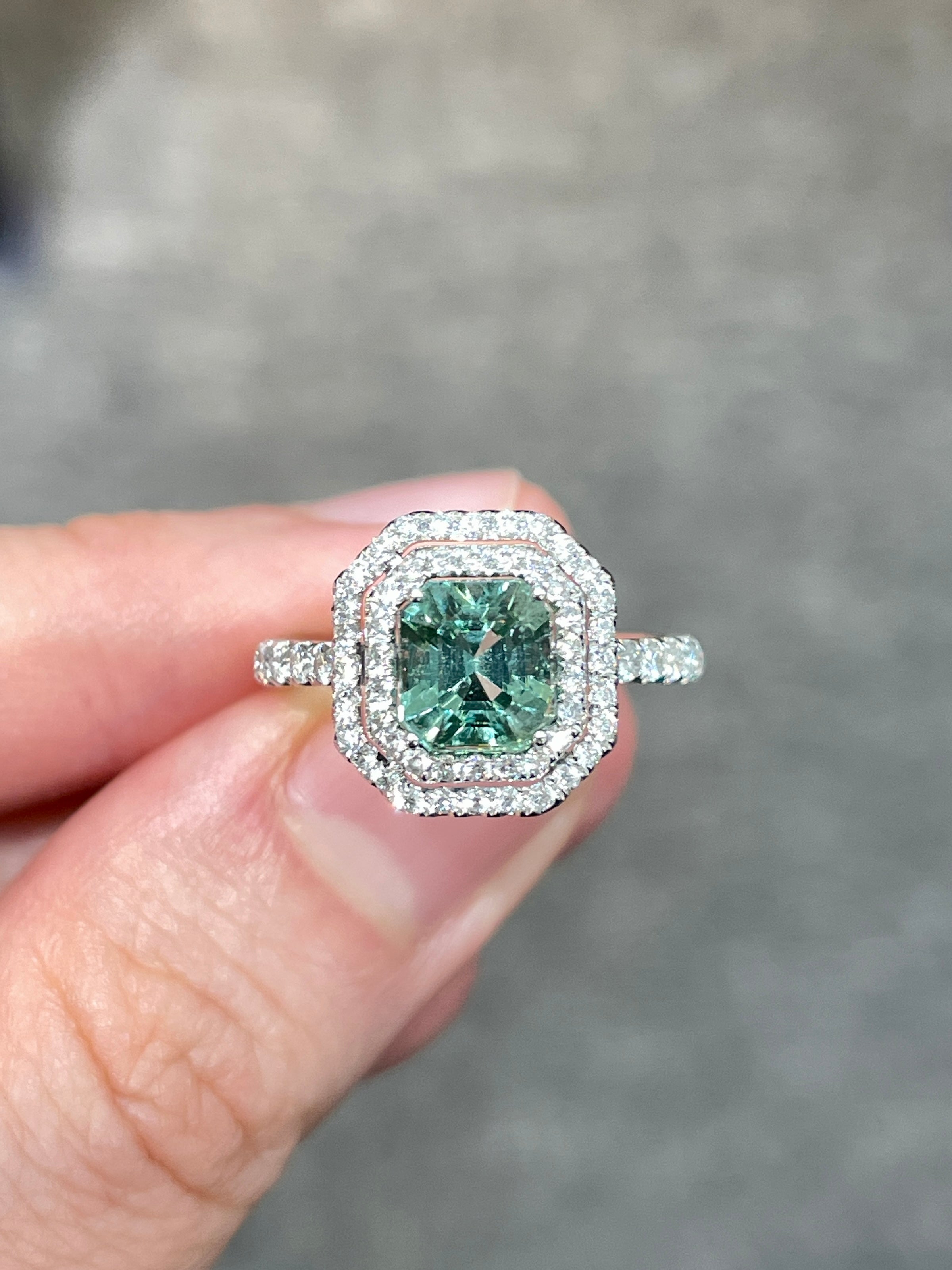 Natural Green Tourmaline 1.69ct Sterling Silver Ring for Women - Elegant Birthstone Jewelry Gift for Anniversary, Engagement & Everyday Wear