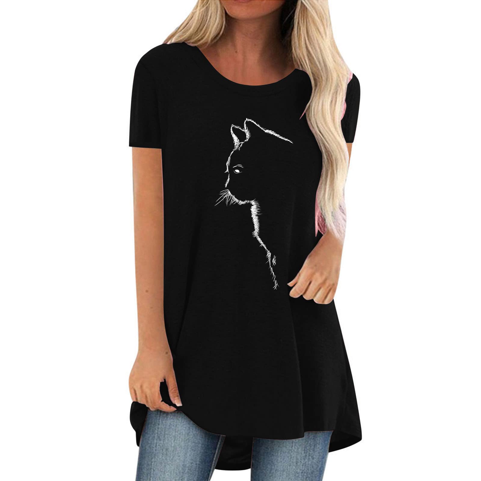 Women's Oversized T-Shirts - Casual Printed Short Sleeve Loose Fit Tee Tops & Tunic Blouses for Women | Comfortable Activewear for Yoga, Running & Everyday Wear