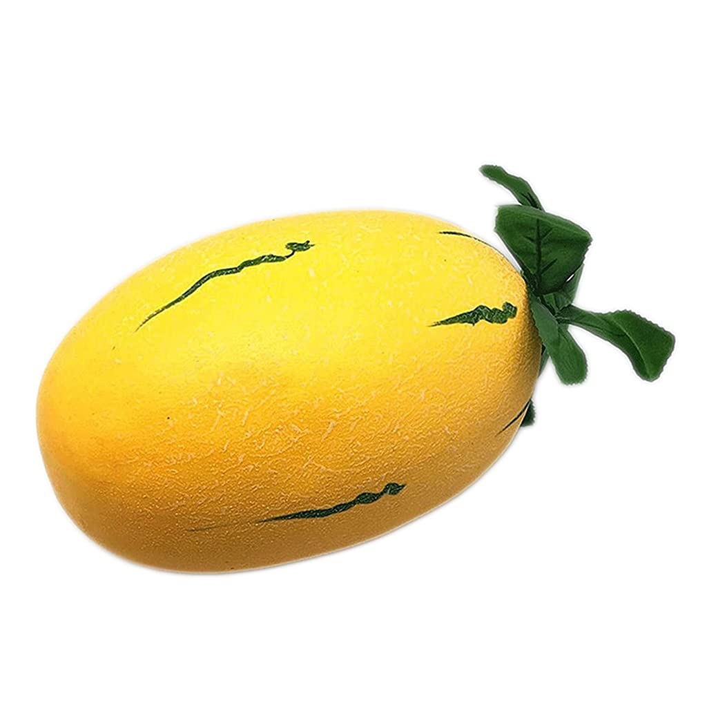 Realistic Artificial Cantaloupe Foam Fruit - Fake Melon Decoration for Photography Props, Home Decor, and Party Centerpieces (Yellow, 20cm) - Perfect for Kitchen Displays, Wedding Decorations & Still Life Photography