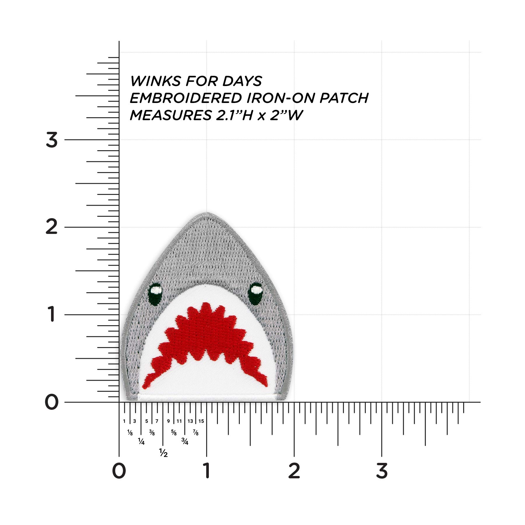 Winks For Days Shark Emoji Iron-On Patch - Cute Embroidered Applique for DIY Clothing, Bags, Hats & Accessories - Perfect for Teens, Kids Fashion & DIY Craft Projects