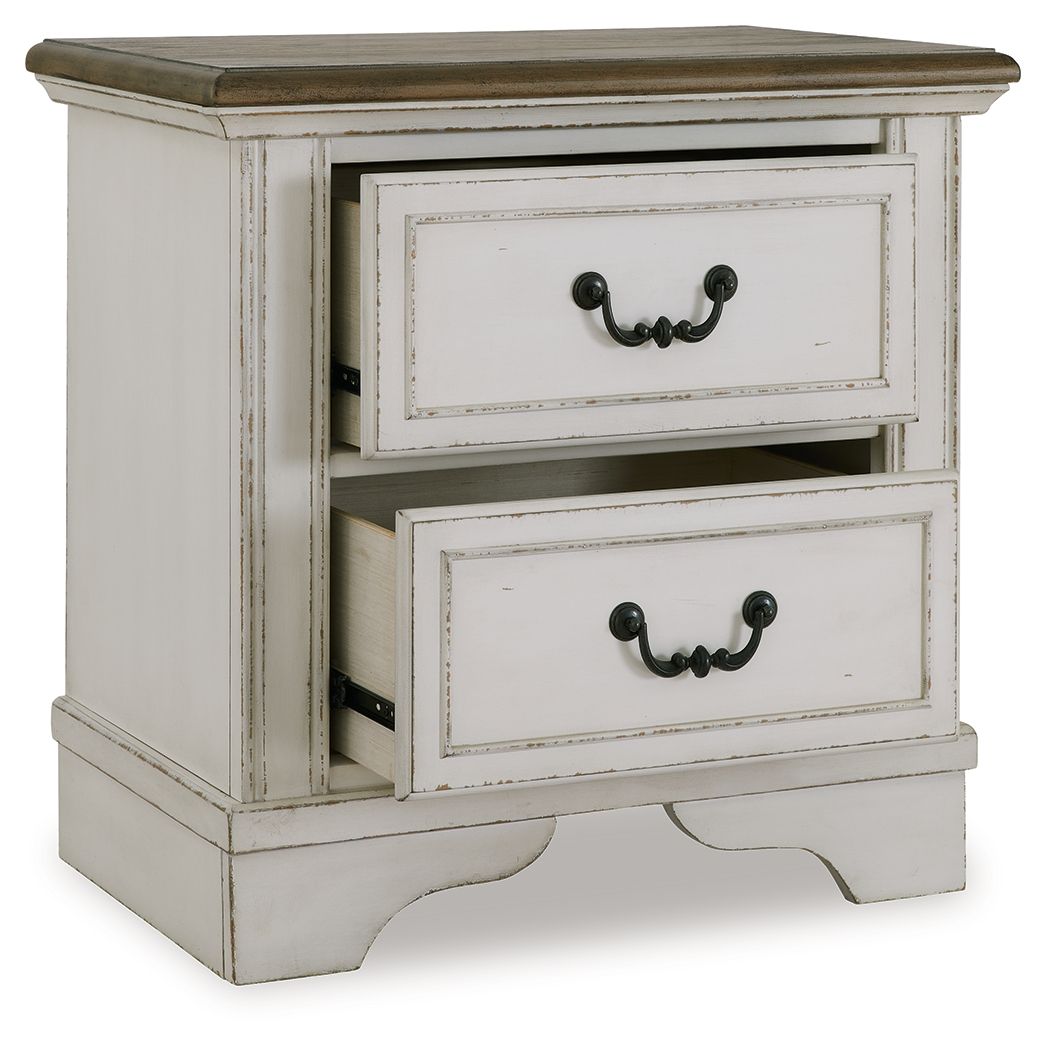 Blendon Two-Tone Nightstand with 2 Drawers - Modern Bedside Table for Bedroom, Living Room, or Office Storage