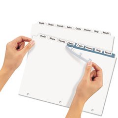 (3 Pack) AVE11417 Clear Label Dividers - 8-Tab Letter Size White Index Tabs for Office Files, Binders & Document Organization | Perfect for School, Home & Office Use
