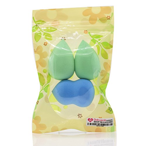 3-Pack Dolovemk Beauty Sponge Blenders - Latex-Free Makeup Sponges for Liquid Foundation & Cream Makeup | Perfect for Travel, Professional Makeup Artists & Everyday Use