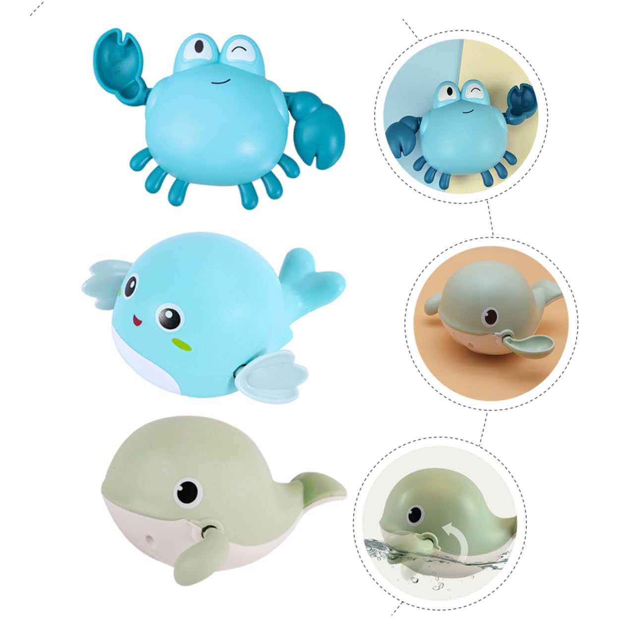 DRESSOOS 3-Piece Fun Bath Toys for Kids - Durable Bathtub Play Set for Toddlers & Children - Perfect for Bath Time Fun, Sensory Play & Water Learning Activities