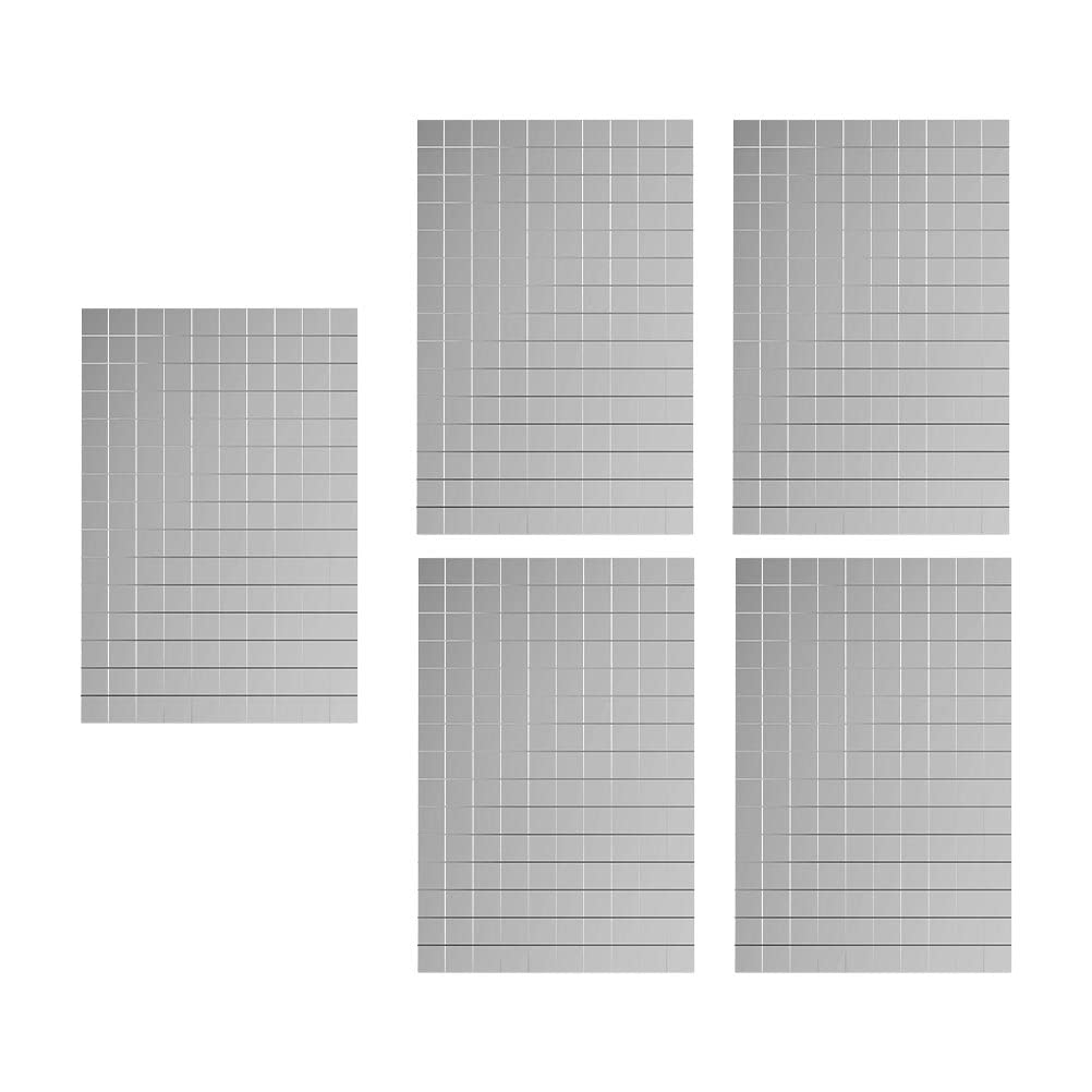 EXCEART 5-Pack Self-Adhesive Mirror Stickers - Mosaic Tiles for Wall & Home Decor - Waterproof Peel & Stick Mirror Surface Decals for Bathroom, Bedroom, Living Room, and Office Decoration