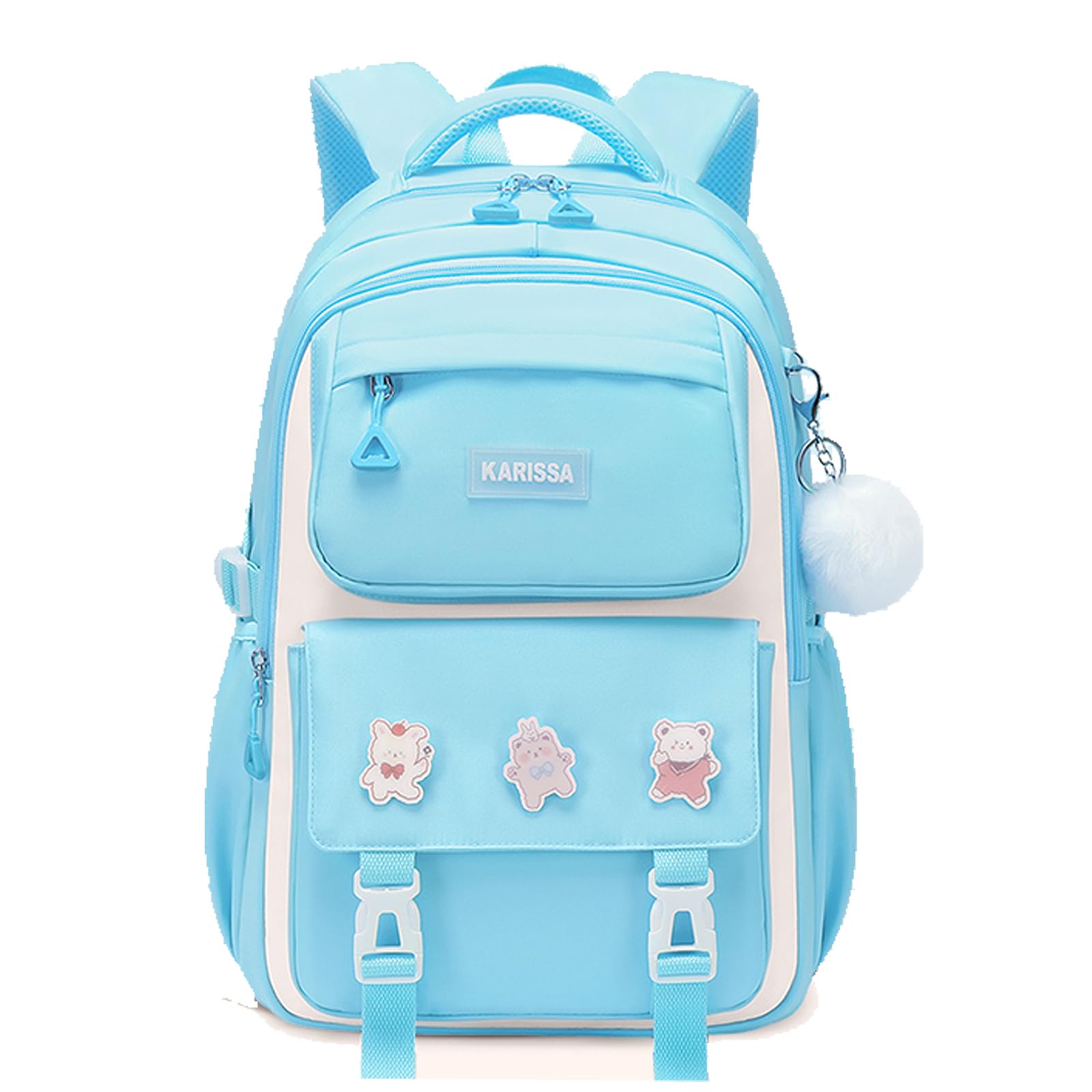 Cute Girls Backpack for Elementary School - Kawaii Kids Bookbag with Pins | Lightweight Durable Backpack for School, Travel & Daily Use