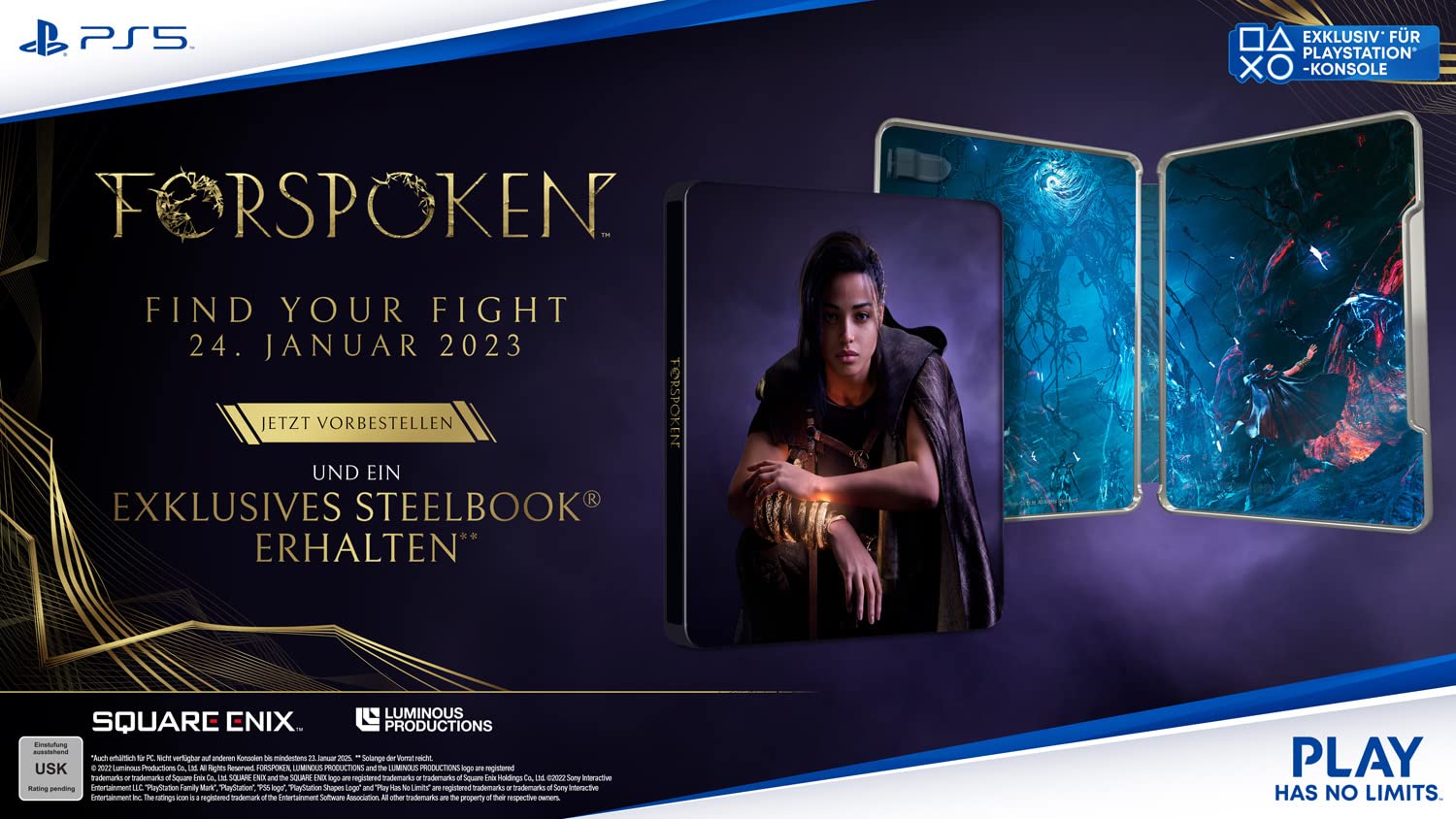 Forspoken Steelbook Edition - Exclusive Amazon.de (PlayStation 5) | Action RPG Game with Magic Combat & Open World Exploration - Perfect for Fantasy Adventure Lovers