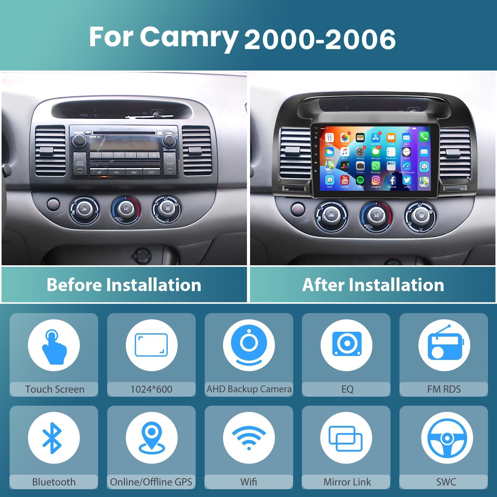 2000-2006 Toyota Camry Android Car Stereo - 9