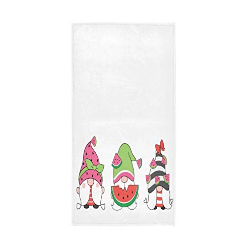 Premium Watermelon Gnomes Kitchen Hand Towels - Soft 16x30 Inch Dish Towels for Bathroom, Hotel, Spa & Gym - Summer Decor & Guest Washcloths (Perfect for Kitchen Decor, Hostess Gifts & Bath Accessories)