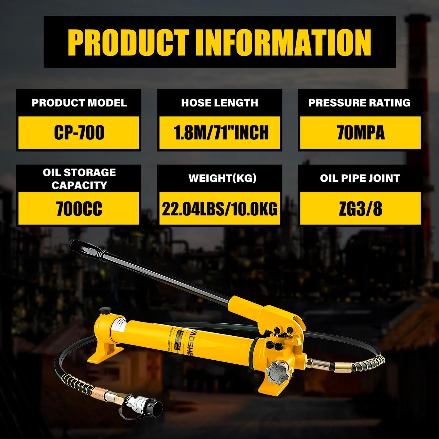 50T Hydraulic Ram Jack Kit with CP-700 Hand Pump - 2