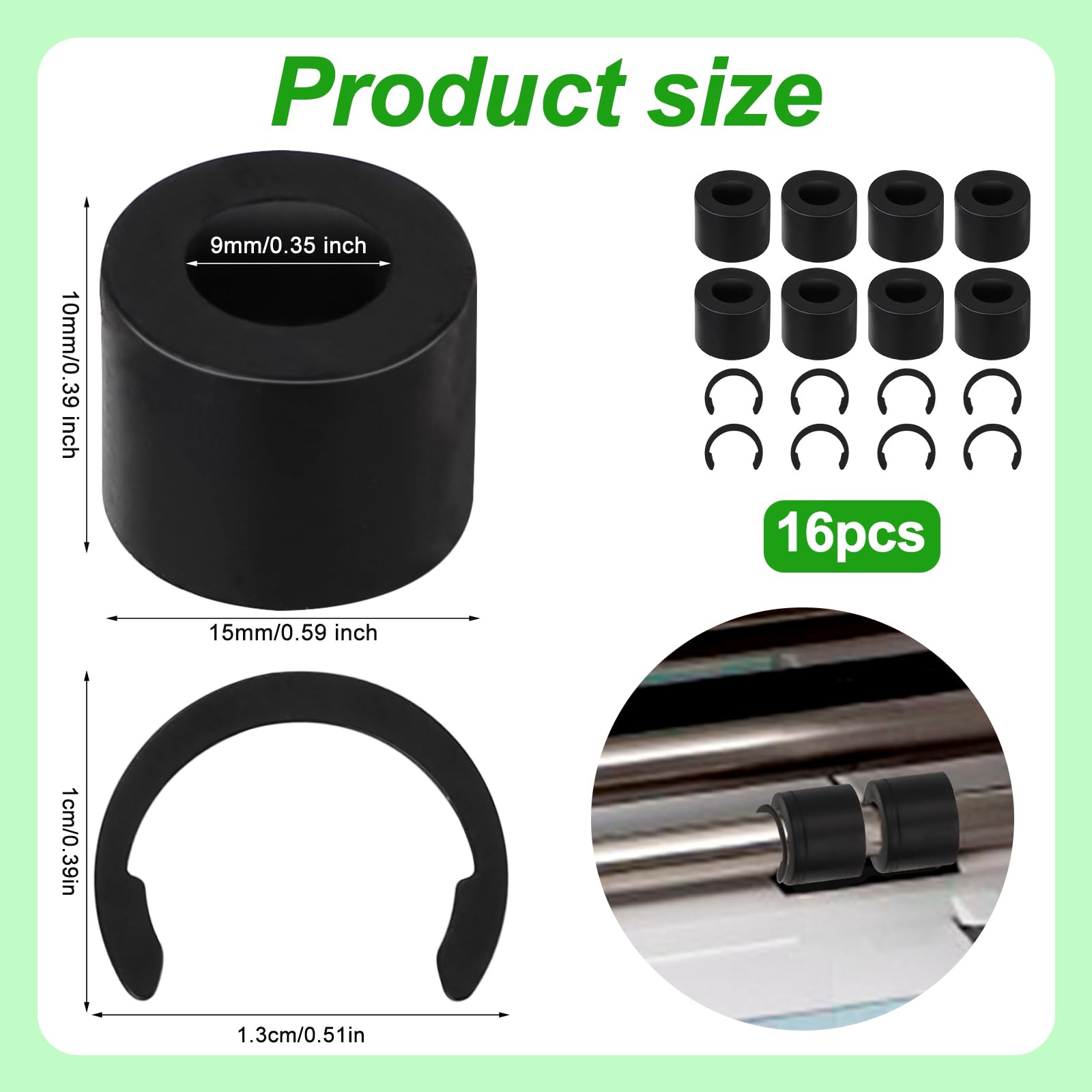8pcs Rubber Roller Replacement for Cricut Maker - Non-Slip Design with Retaining Clip Rings - Perfect for DIY Crafts, Vinyl Cutting & Scrapbooking Projects
