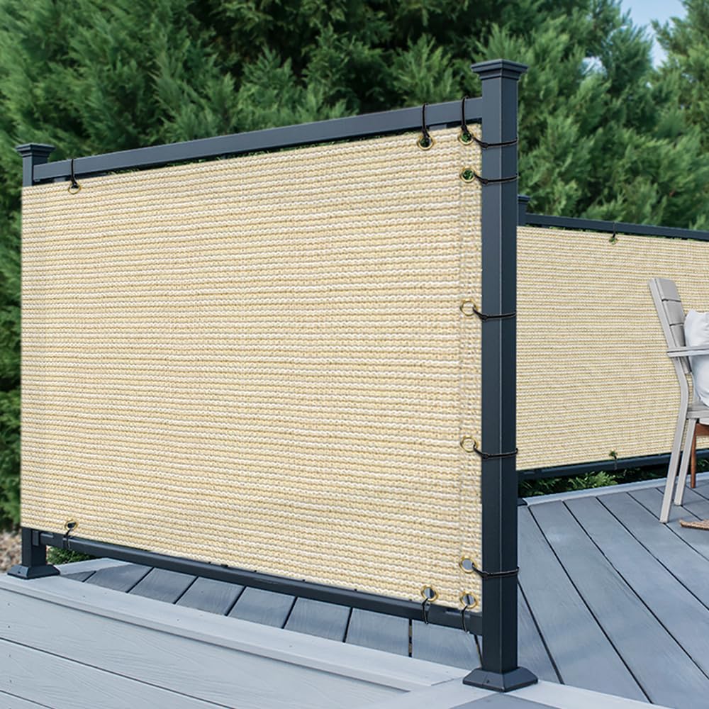 TANG 3' x 158' Beige Balcony Privacy Screen Fence - 200GSM Weather-Resistant Outdoor Deck Fence for Patio, Apartment, Porch & Backyard | UV Protection & Easy Installation | Perfect for Creating Private Outdoor Spaces